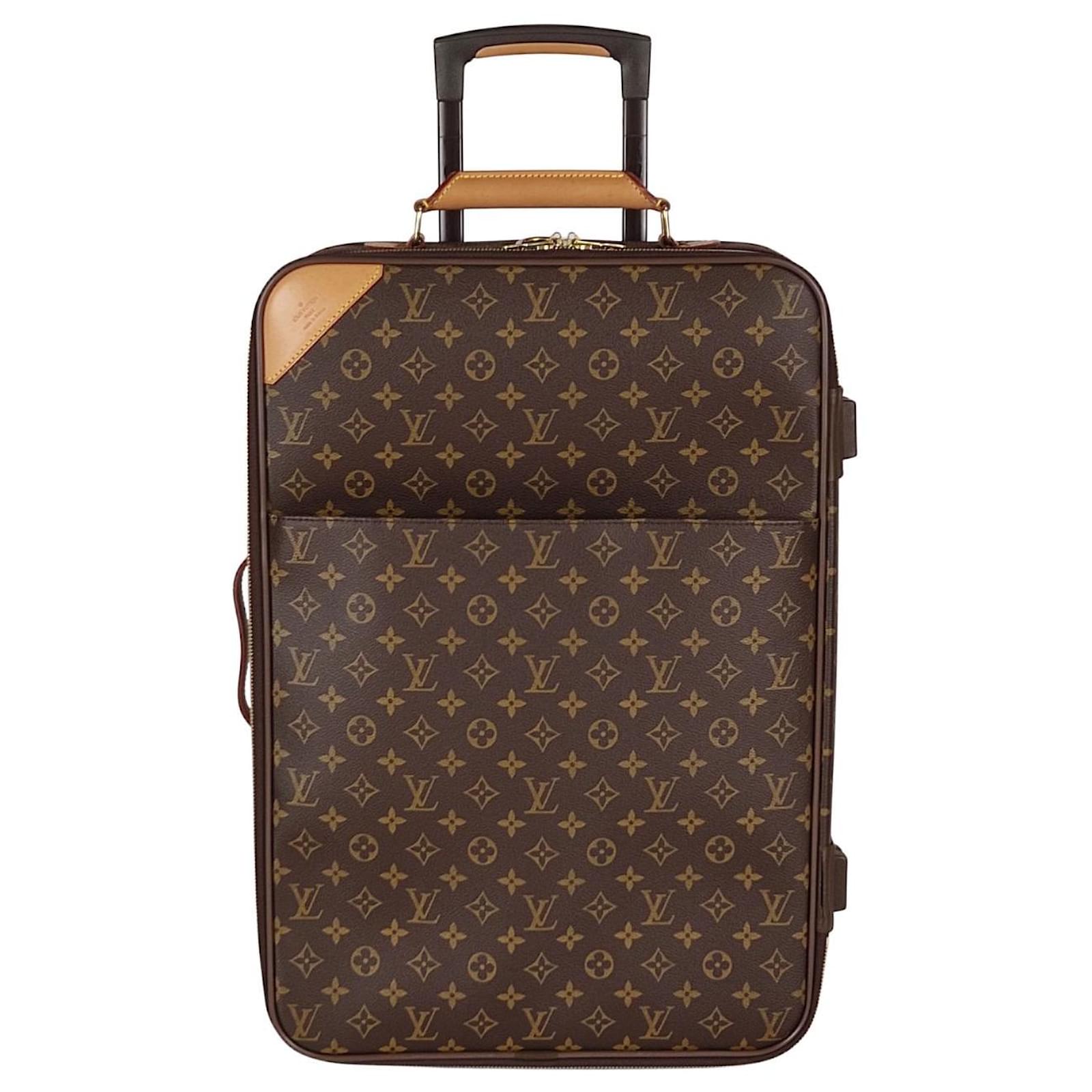 Louis Vuitton Trolley suitcase Pegase 55 Monogram Brown Cloth ref