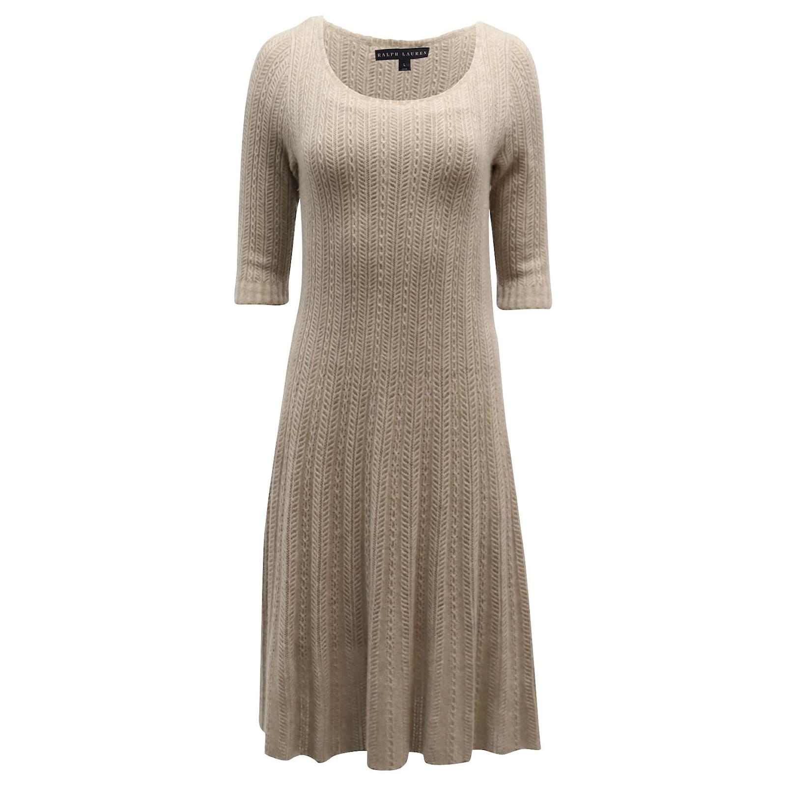 Ralph Lauren Cable Knit Dress in Beige Cashmere Wool ref.863481 - Joli  Closet