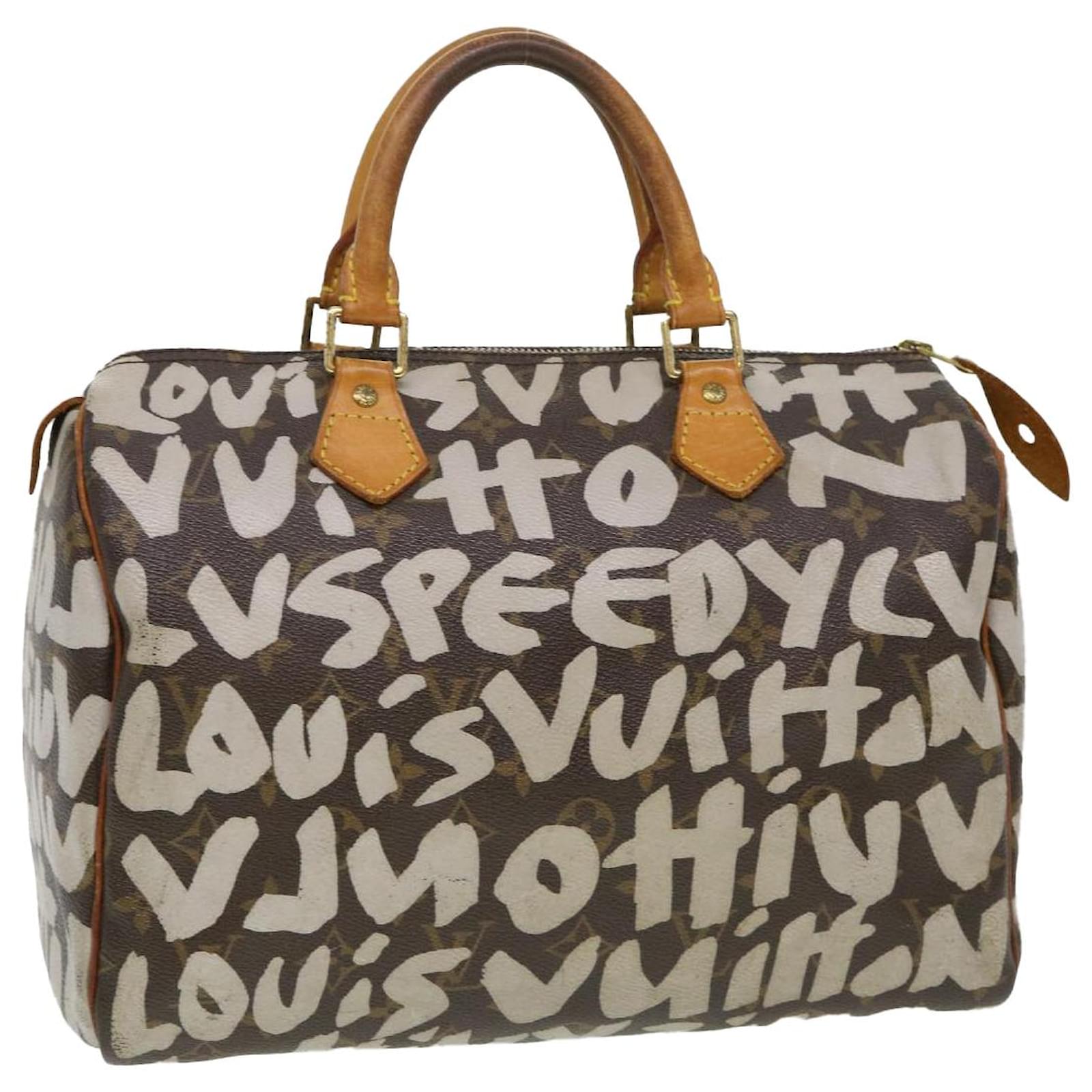 LOUIS VUITTON Monogram Graffiti Speedy 30 Hand Bag White M92195 LV