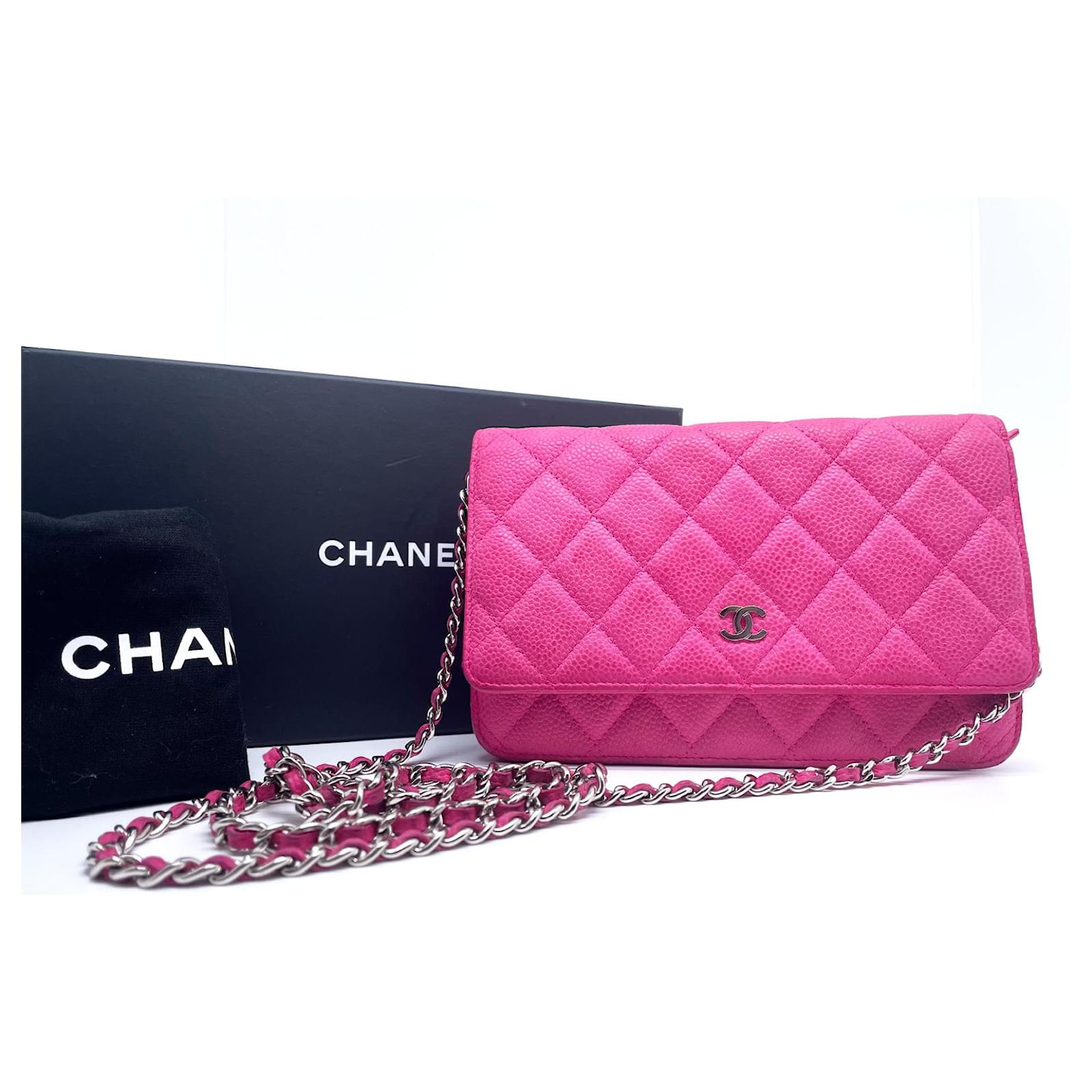 Chanel Pink Caviar Leather Wallet on Chain Bag ref.863799 - Joli