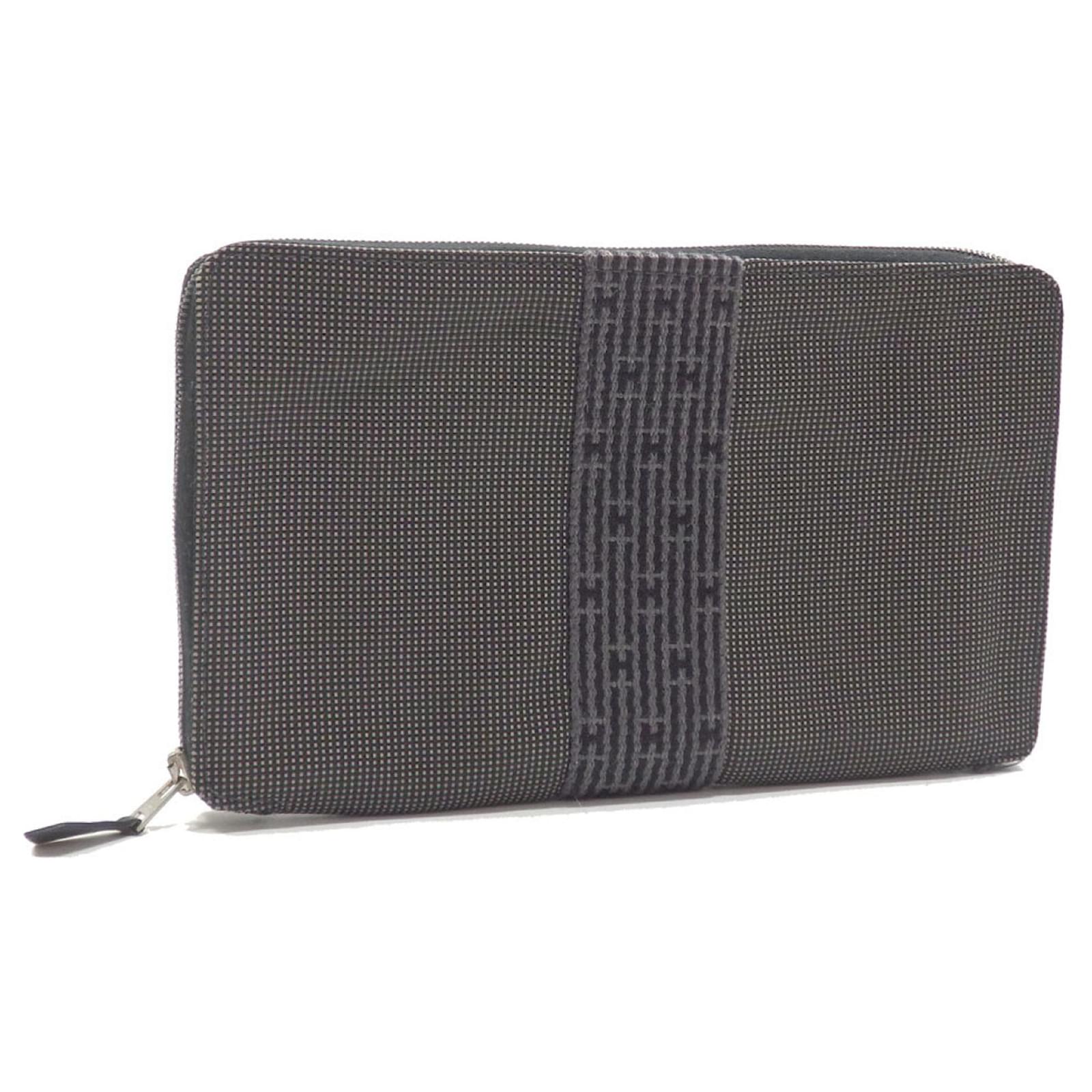 Hermes Black Canvas Herline Wallet