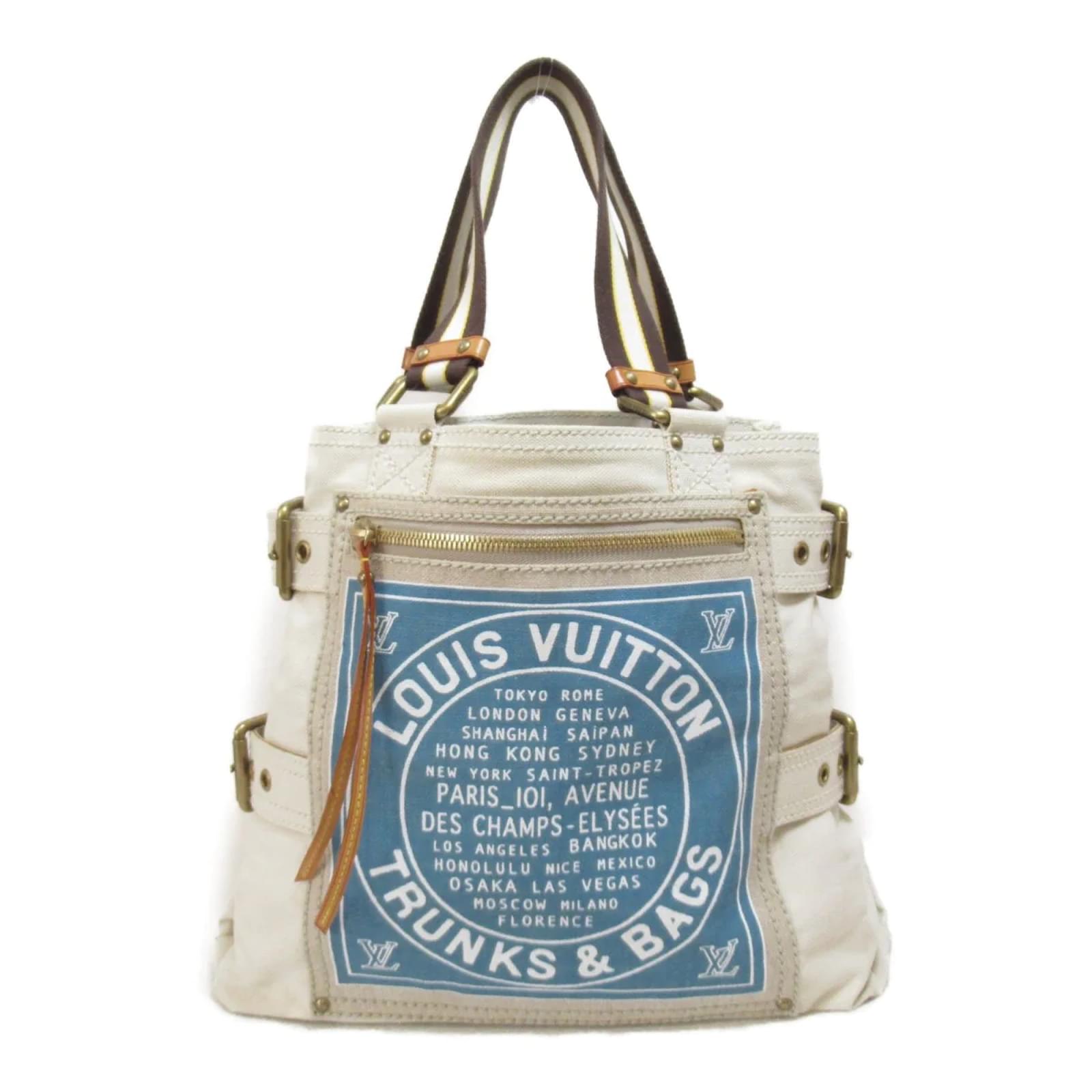 Louis Vuitton Canvas Globe Shopper Cabas MM M95114 White Cloth ref