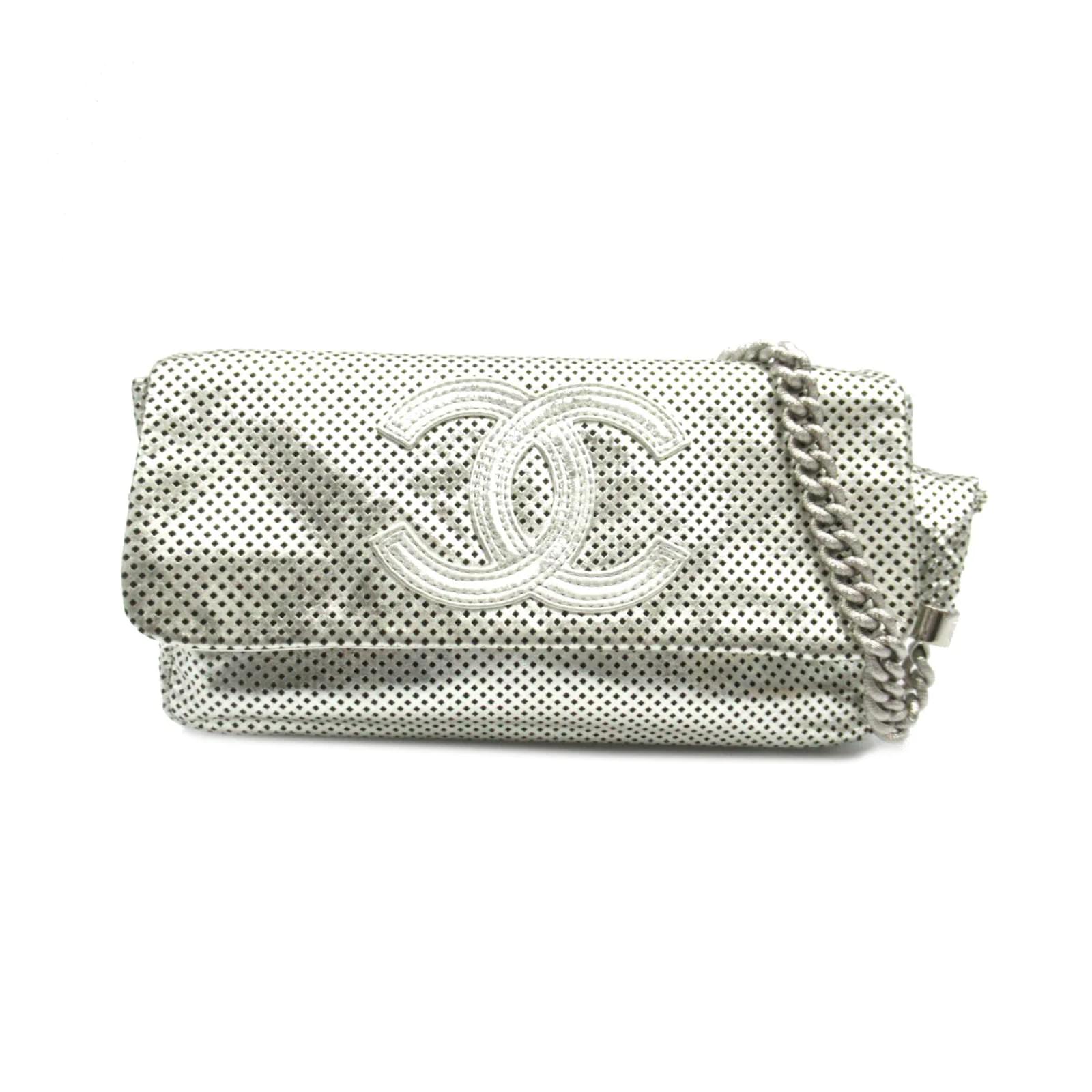 Chanel Rodeo Drive Perforated Flap Bag Silvery Leather Pony-style calfskin  ref.834136 - Joli Closet