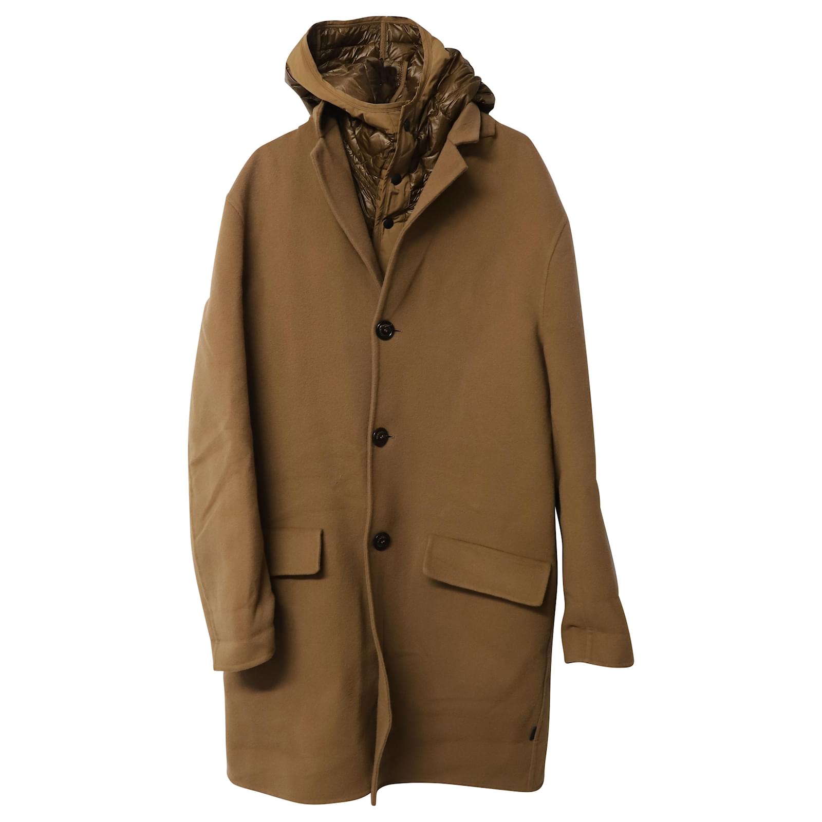 Moncler Tierce Coat in Brown Wool