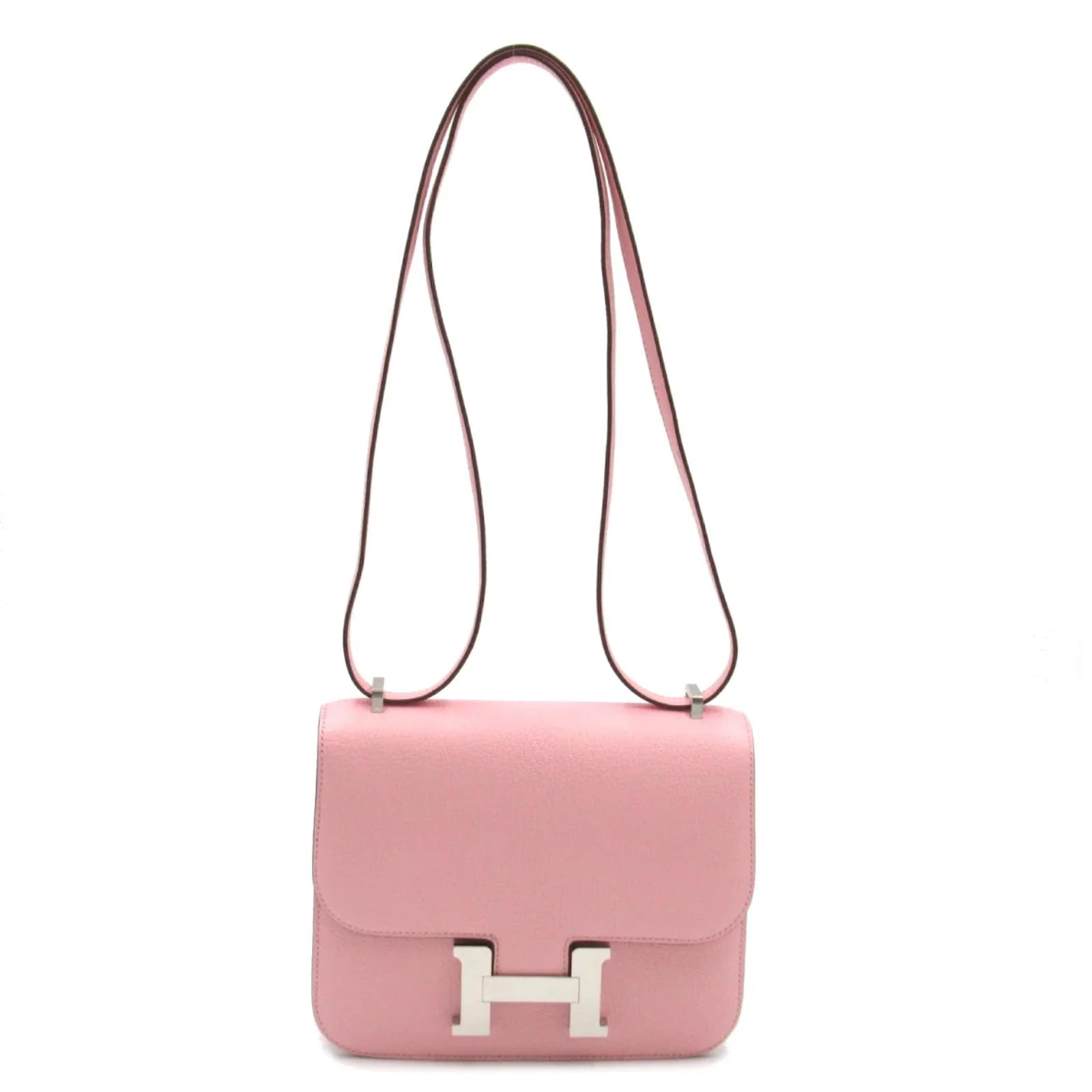 Hermès Rose Sakura Chevre Mini Constance 18 Pink Leather Pony-style  calfskin ref.864853 - Joli Closet