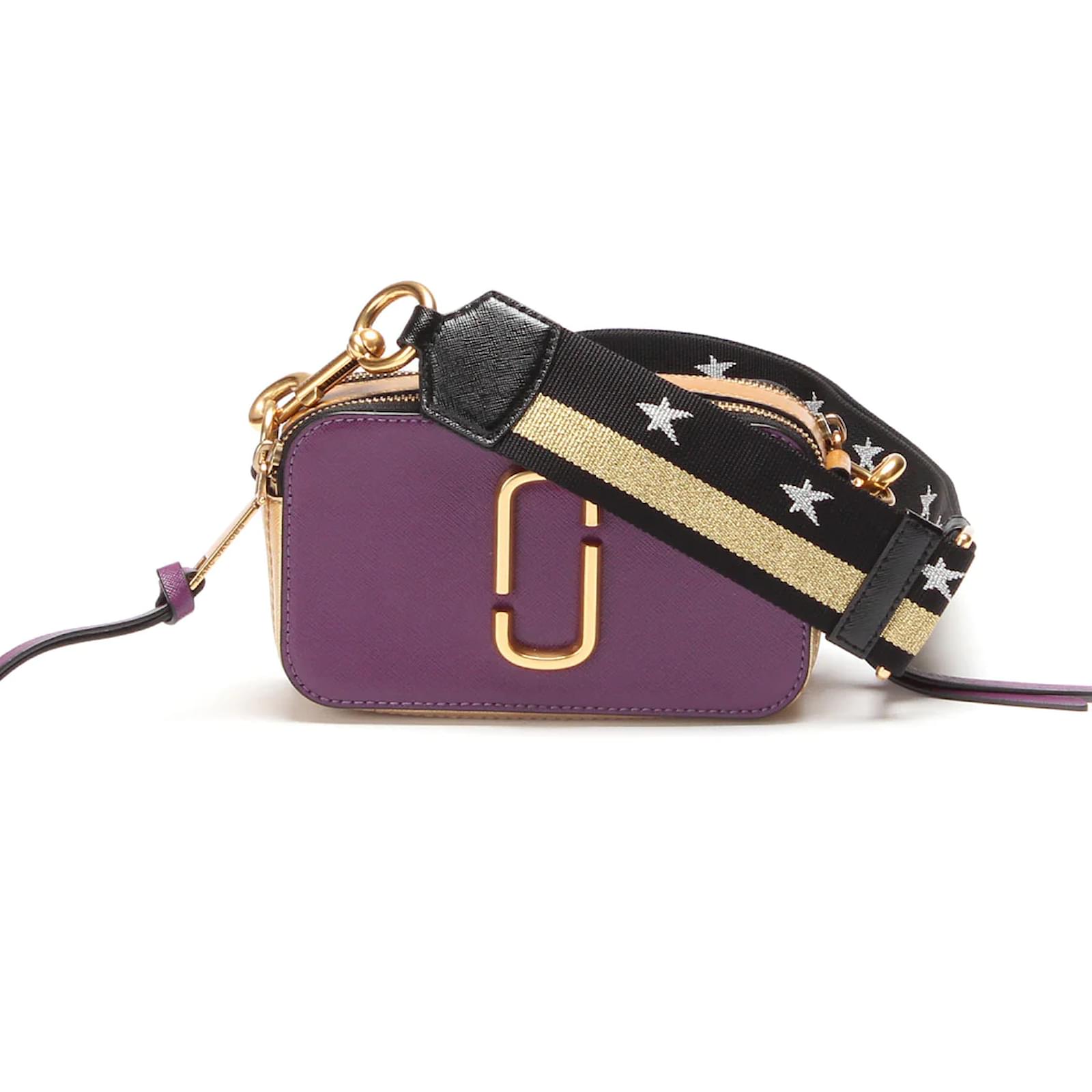 MARC JACOBS SNAPSHOT BAG IN PURPLE LEATHER