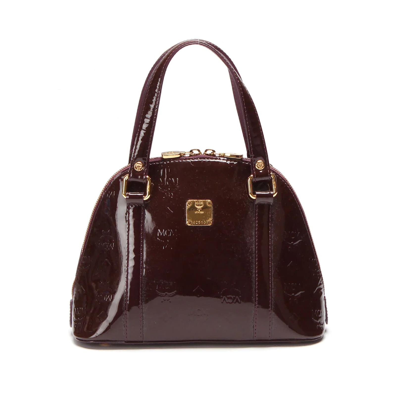 MCM Visetos Patent Leather Handbag Purple Enamel ref.868322 - Joli Closet