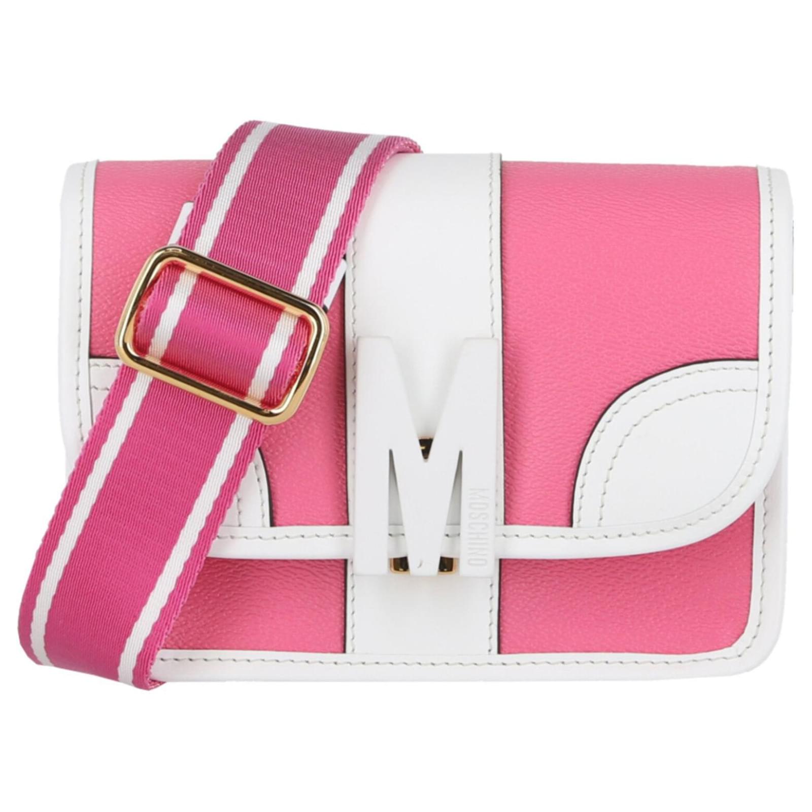 Moschino Logo-buckle Leather Crossbody Bag in Pink