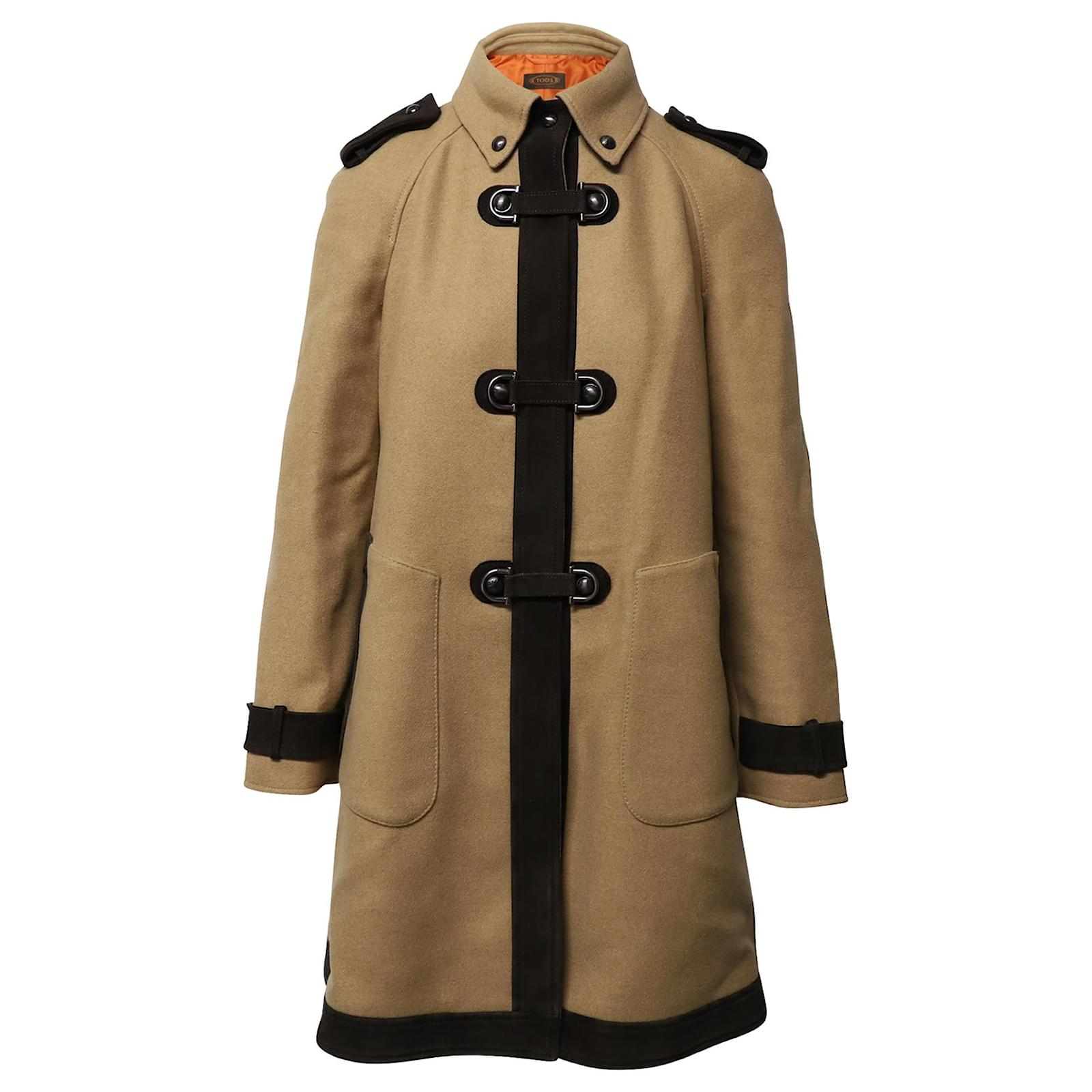 Tod's Duffle Coat in Camel Camel Hair Yellow Leather ref.868708