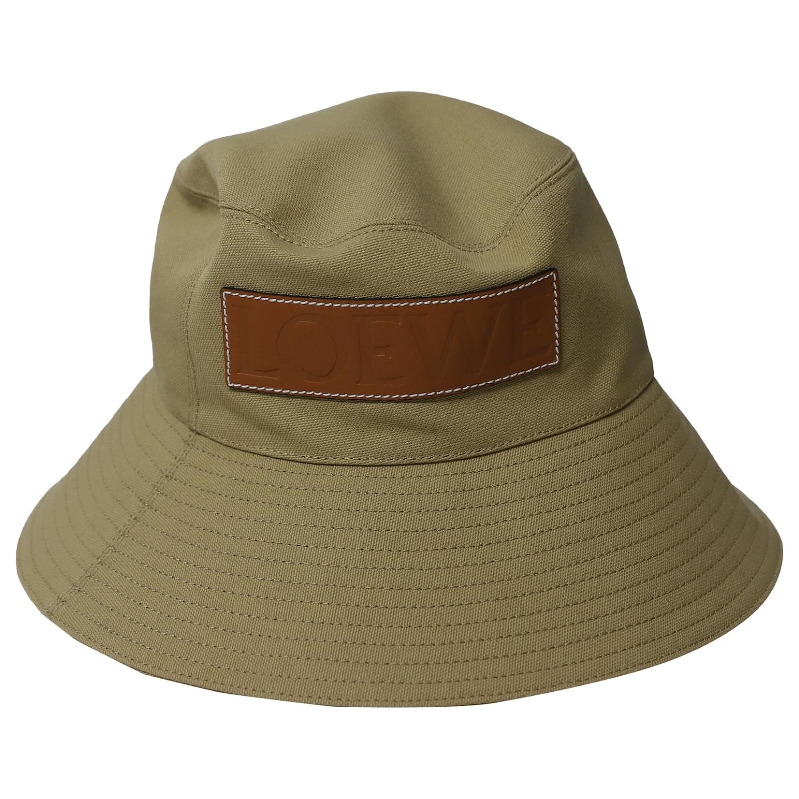 Loewe Paula's Ibiza Leather-trimmed Cotton-canvas Bucket Hat In