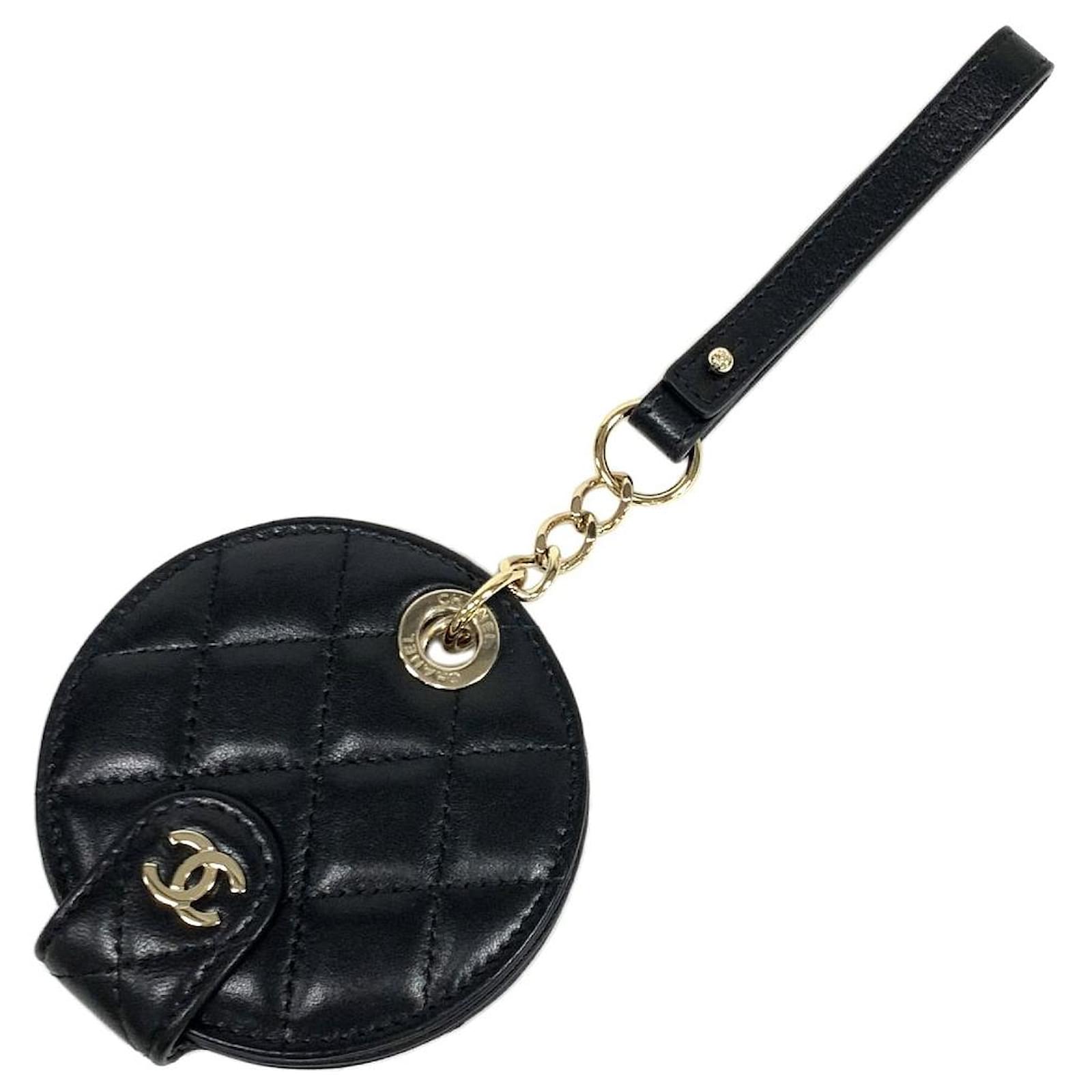 Chanel Lambskin Key Name Tag Black Leather ref.869188 - Joli Closet