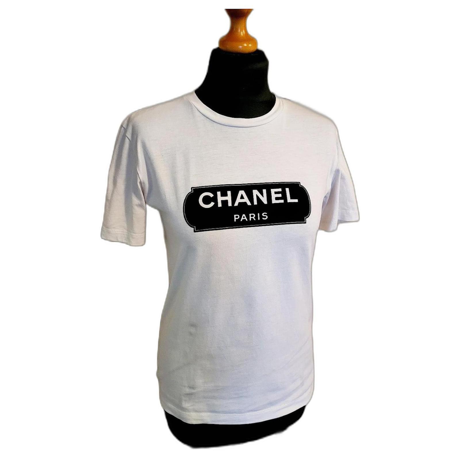 Chanel Uniform t-shirt Black White Cotton ref.869286 - Joli Closet