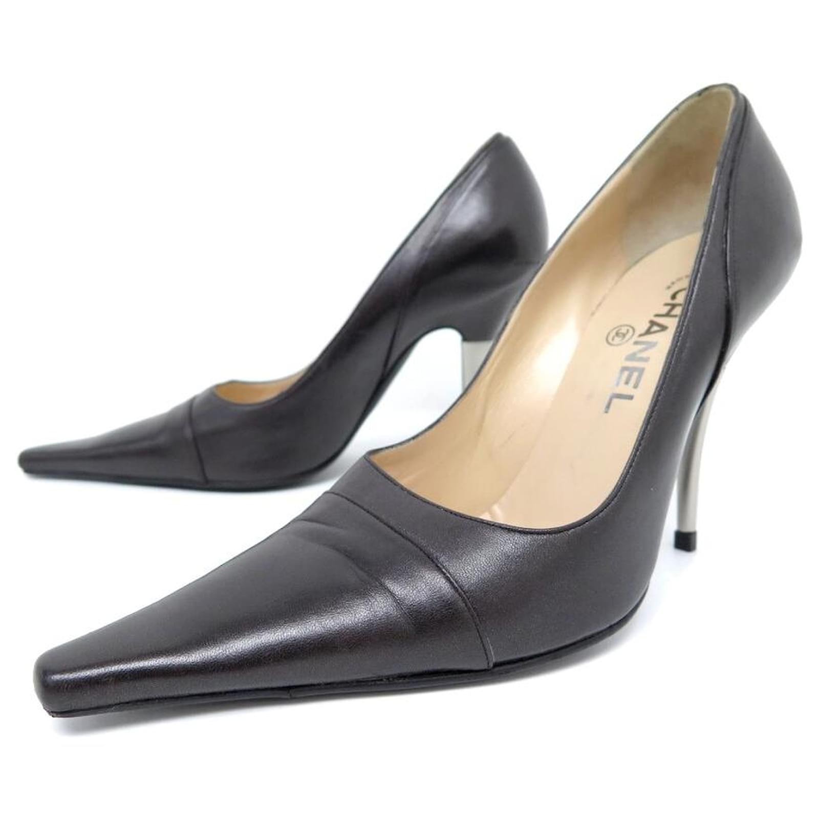 CHANEL PUMPS SHOES POINTED TOES 38 BROWN LEATHER PUMPS SHOES ref.869973 -  Joli Closet