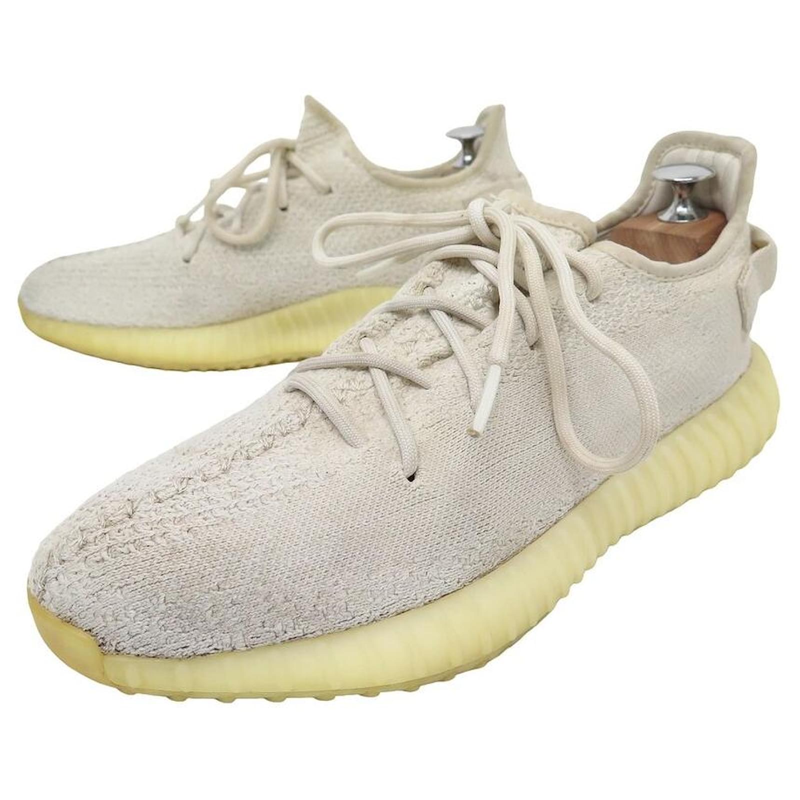 ZAPATILLAS ADIDAS BASKETS YEEZY BOOST 350 V2 Toile 9.5 43.5 ZAPATOS ZAPATOS Blanco Lienzo ref.869982 Joli Closet