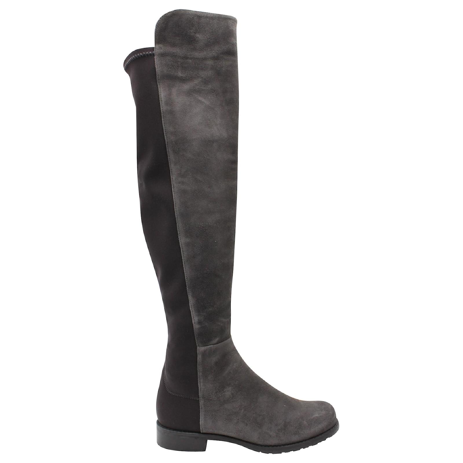 Stuart weitzman grey sale over the knee boots