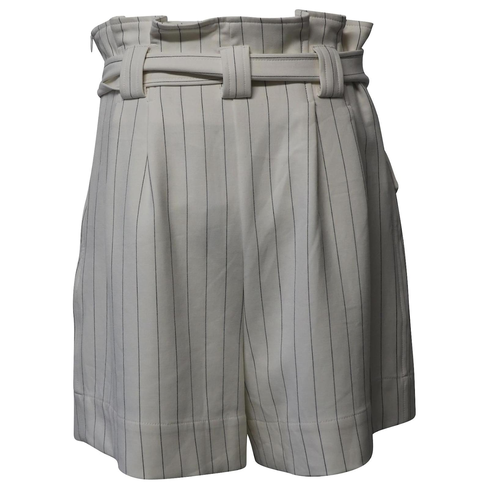 Striped paperbag shorts online