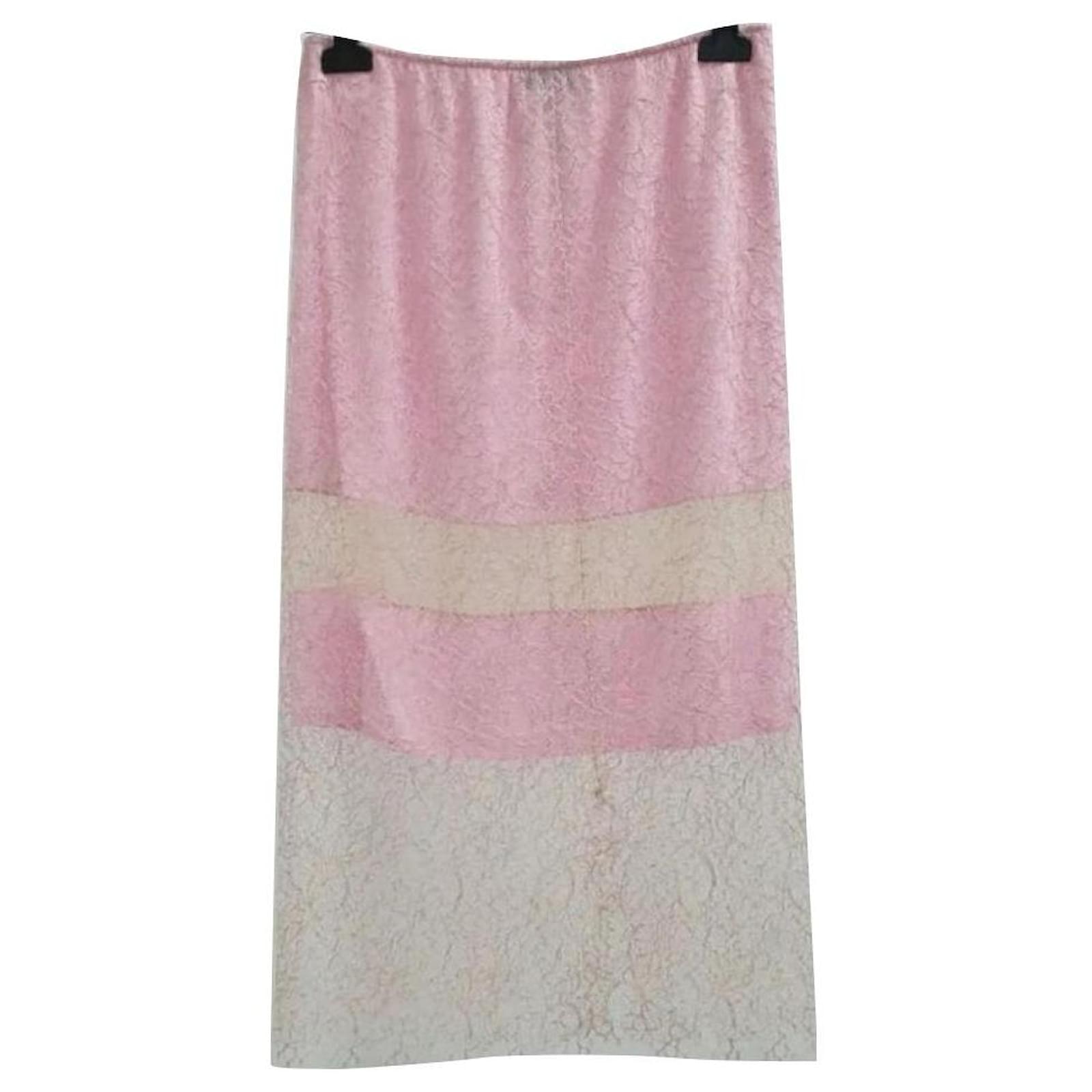 Jupe Bandage Boohoo Femme Rose - Taille 8 (tour De Taille 24 Pouces) - Viscose - Occasion
