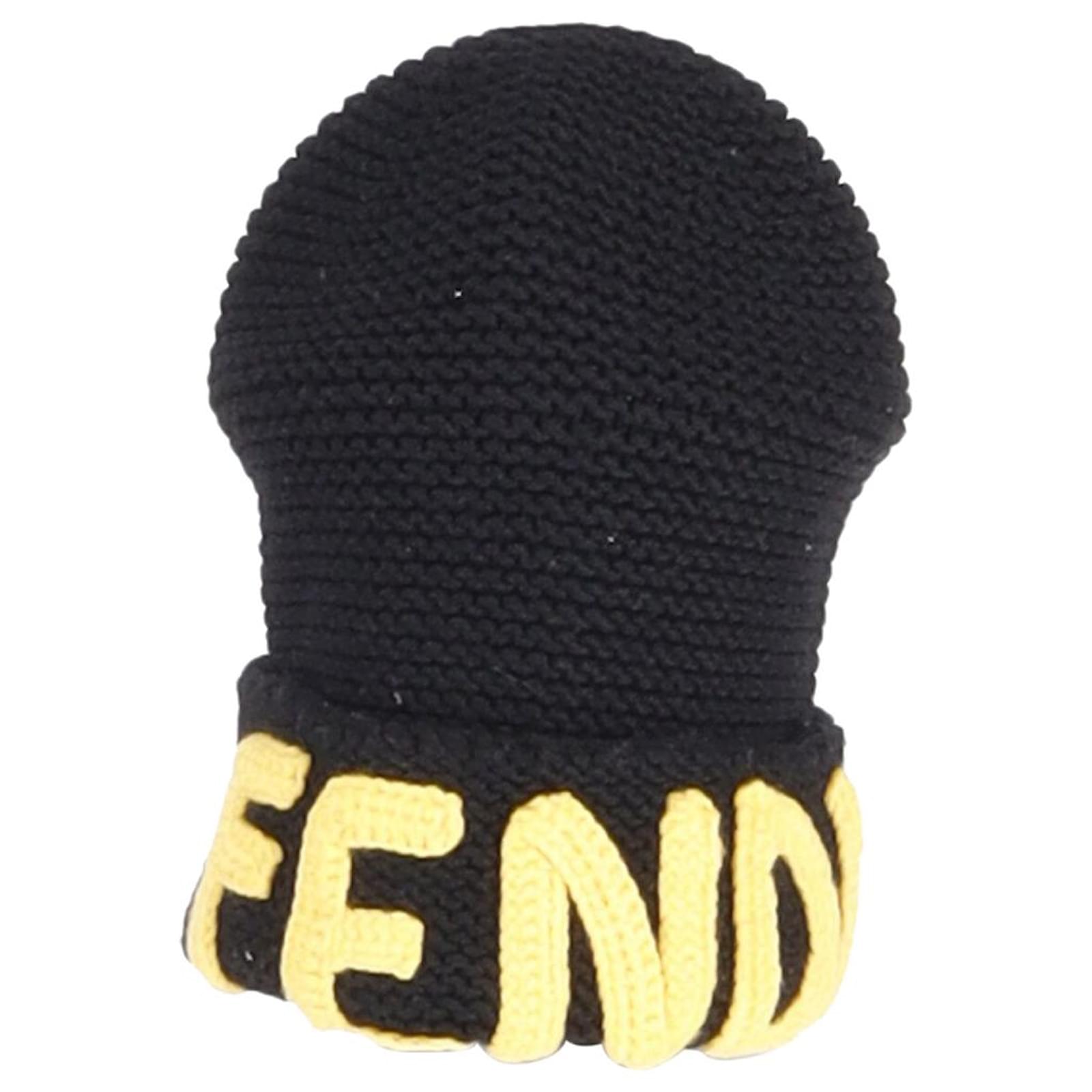 Fendi Roma Fendi Berretto Uomo Berretti Fendi In Lana Nero Taglia