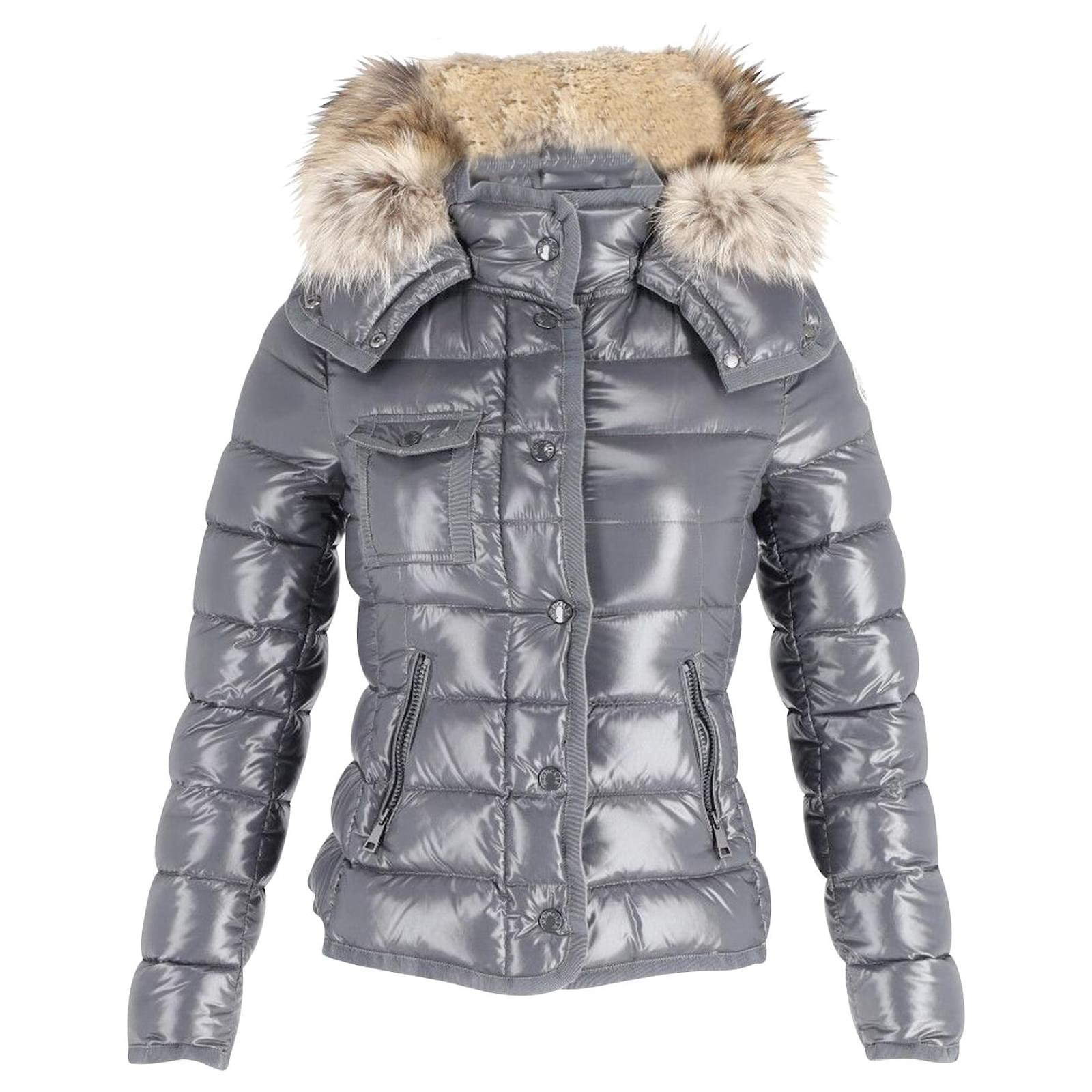 Moncler Armoise Padded Jacket in Grey Polyamide Nylon ref.871019