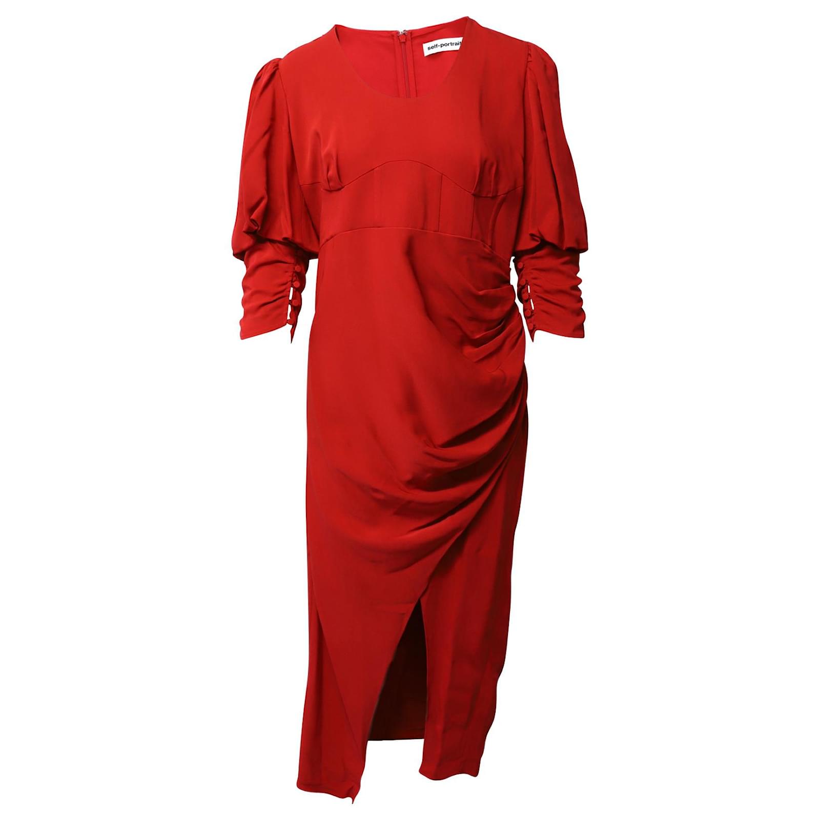 self-portrait Women's Viscose Midi Skirt Red main image 1