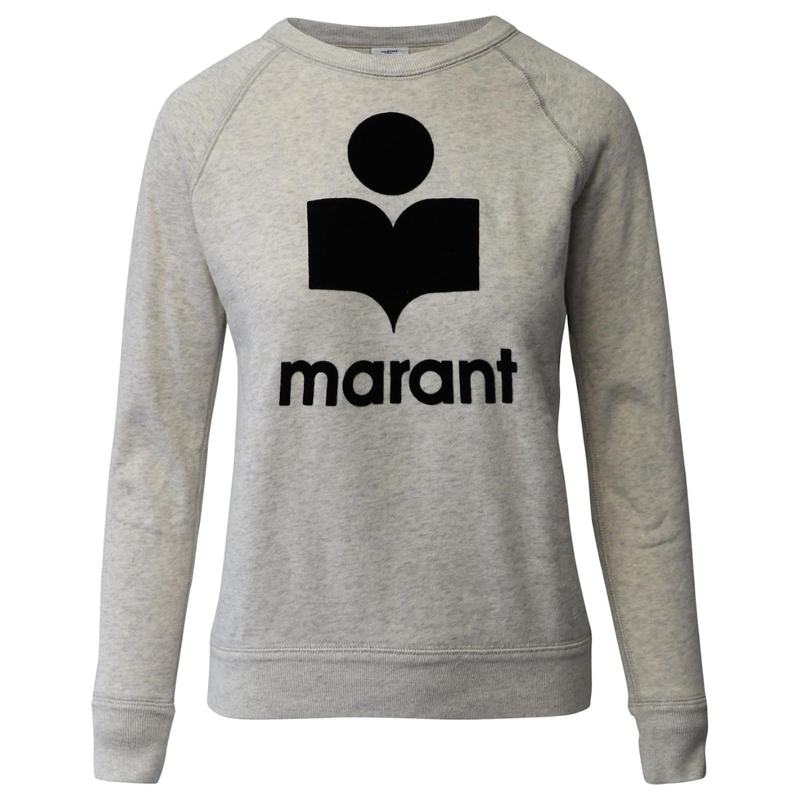 Isabel Marant Etoile Milly Logo Sweater in Grey Polyester ref.871173 - Joli Closet