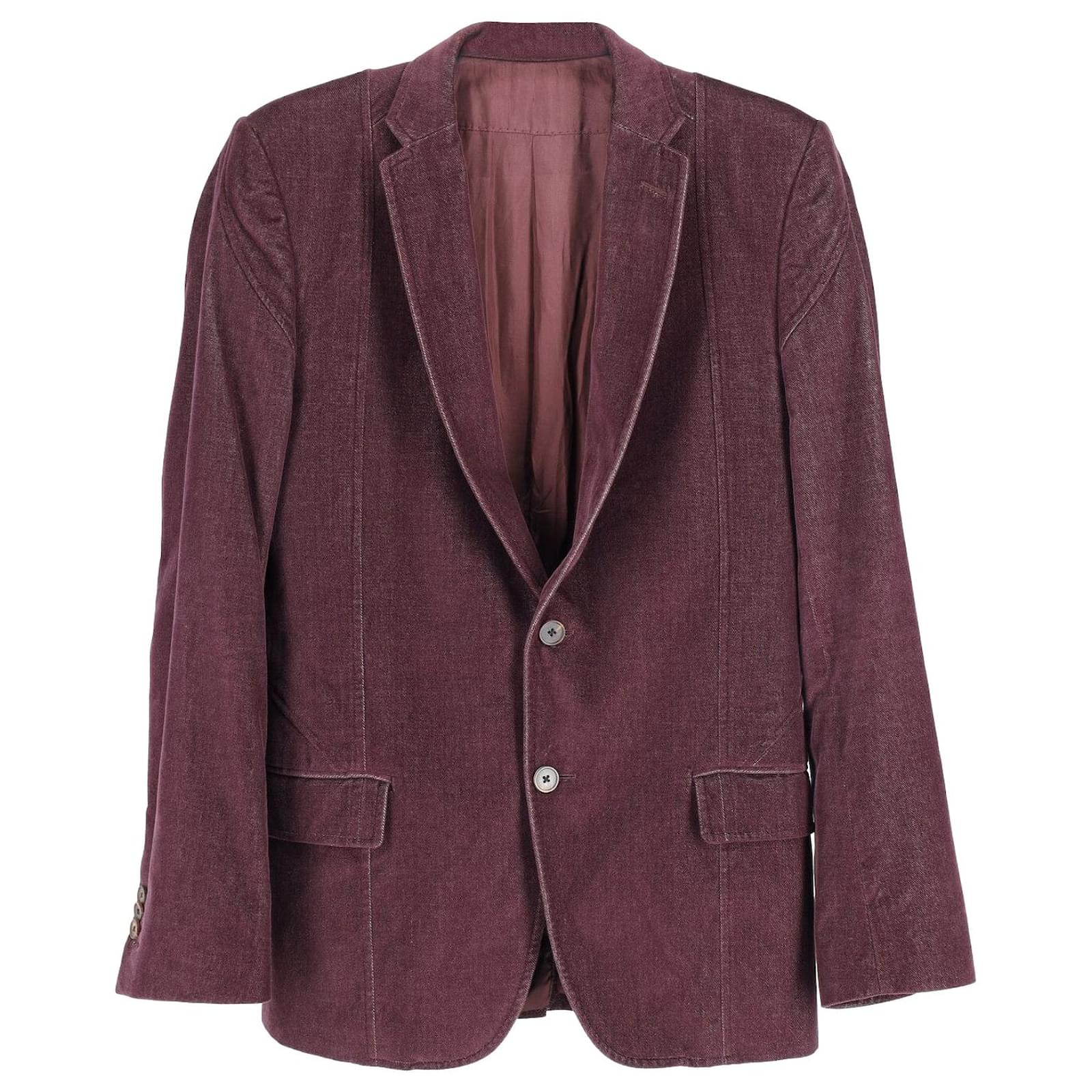 Louis Vuitton Single-Breasted Blazer in Burgundy Cotton Dark red ref.871270  - Joli Closet