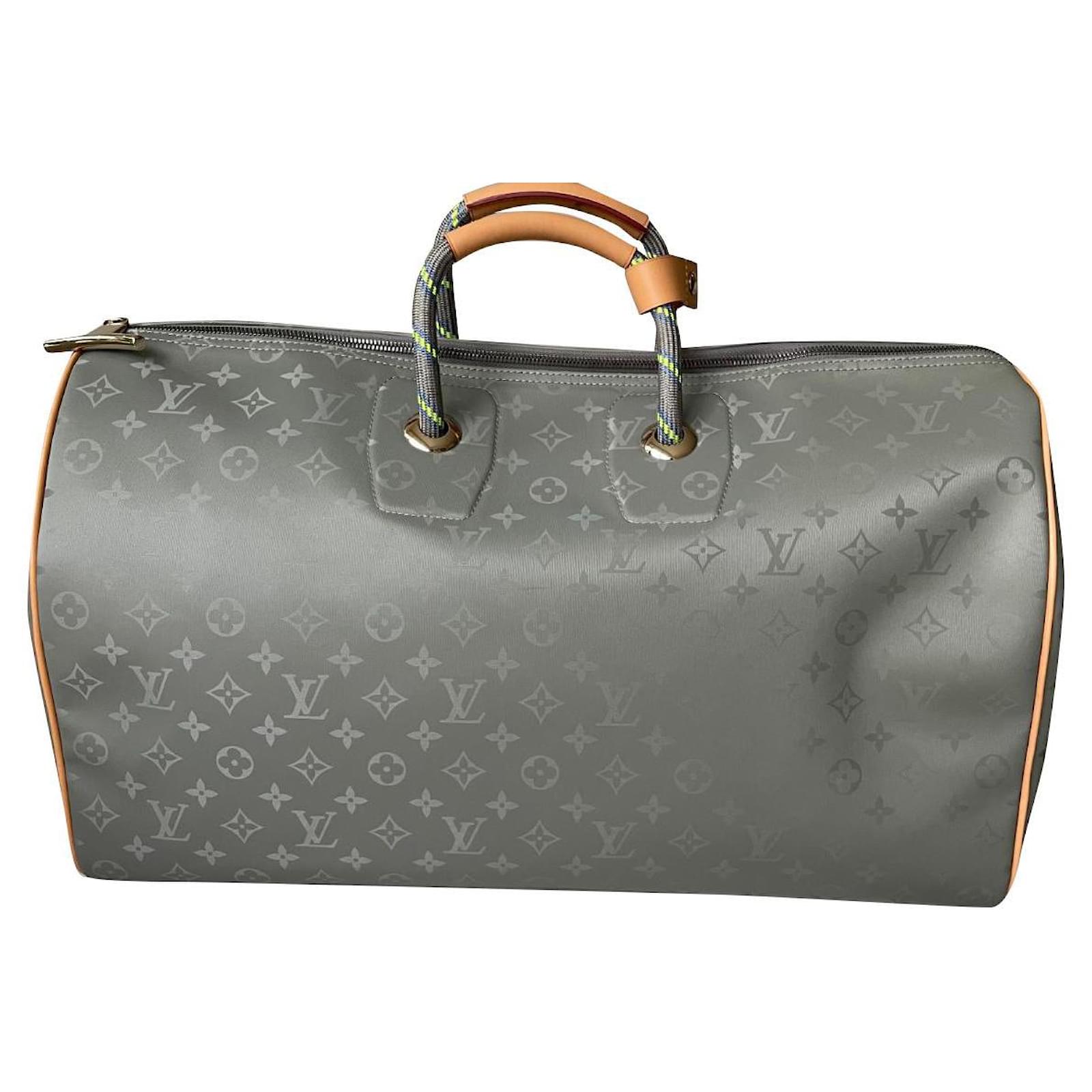Louis Vuitton Titanium Keepall 50 Silvery Polyester ref.871849 - Joli Closet
