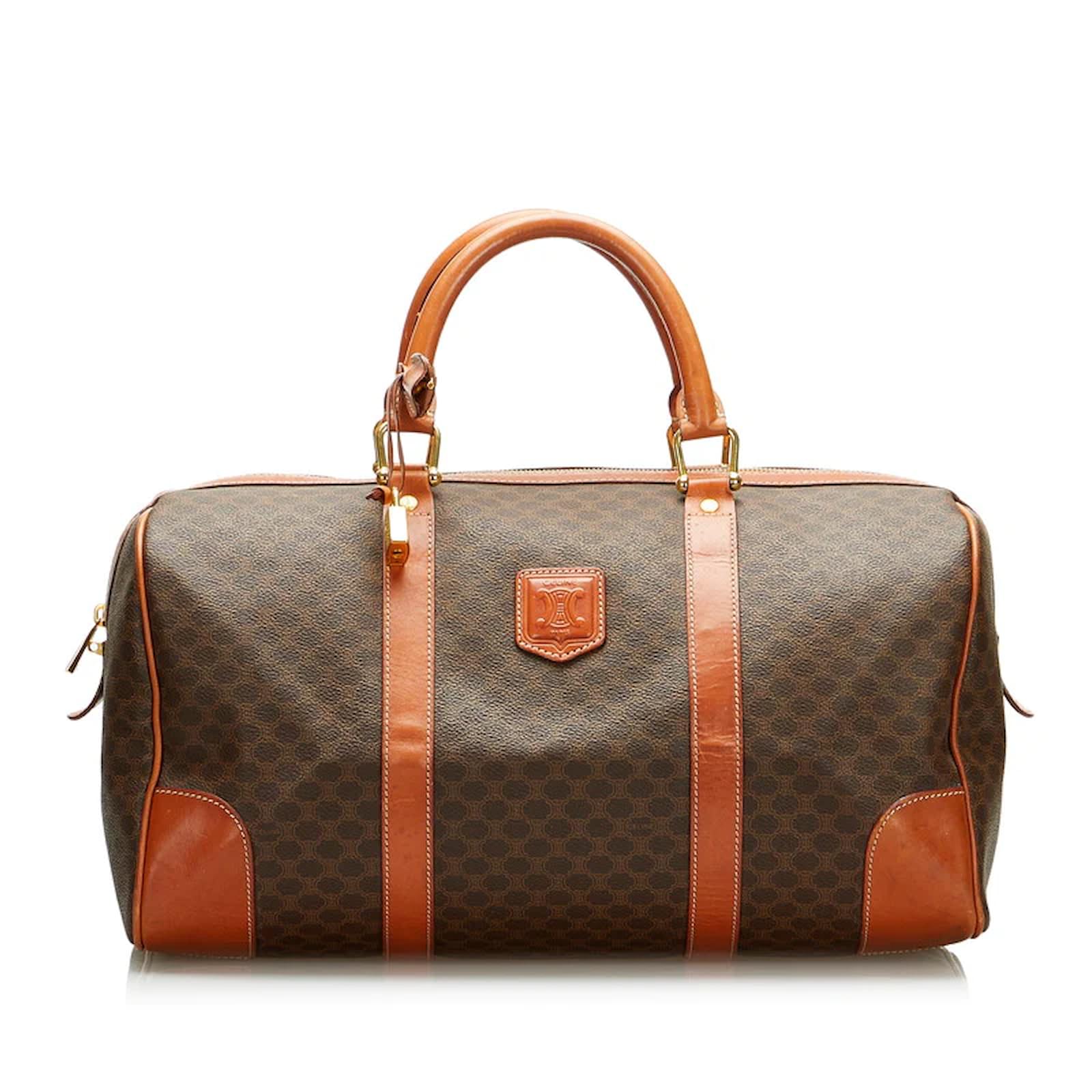 Brown Celine Macadam Travel Bag