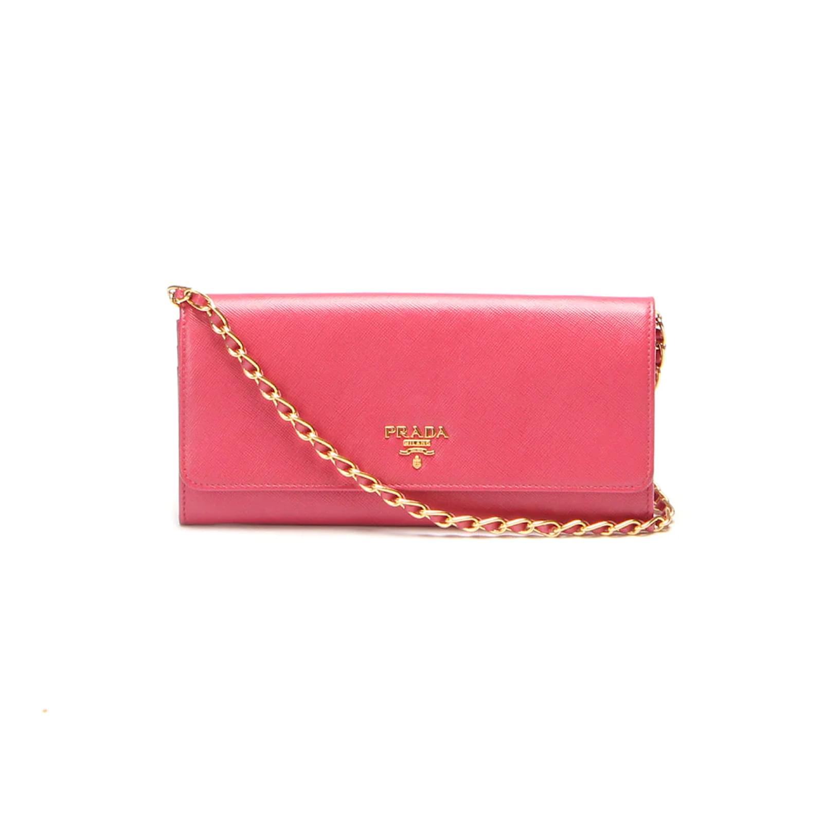 Prada wallet on chain on sale pink