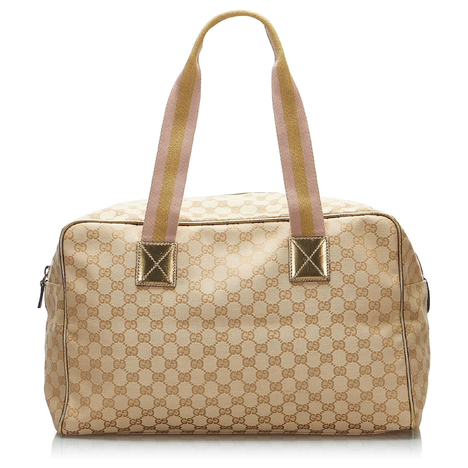 Gucci GG Monogram Canvas Web Large Diaper Tote Bag Black