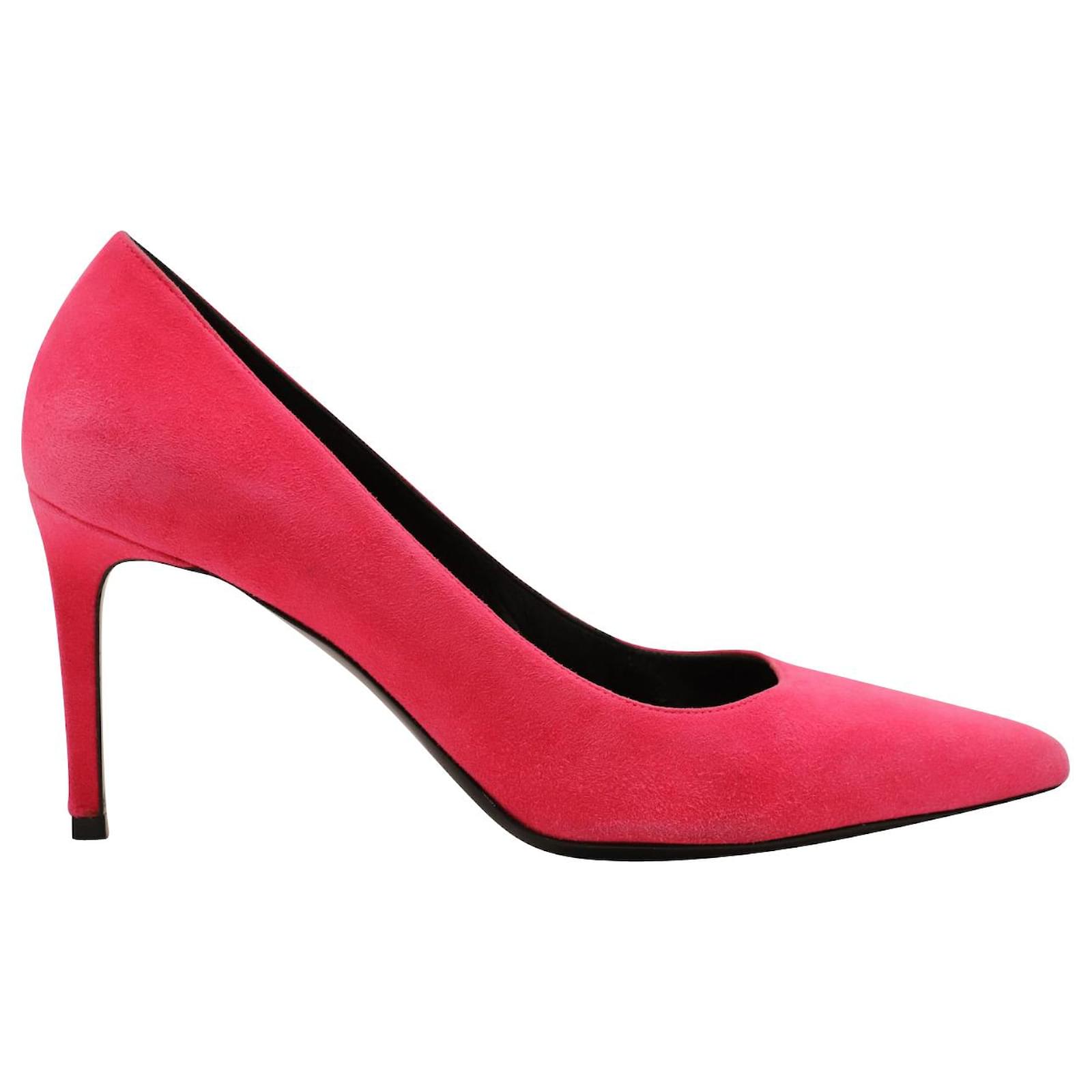 Bright pink suede clearance heels