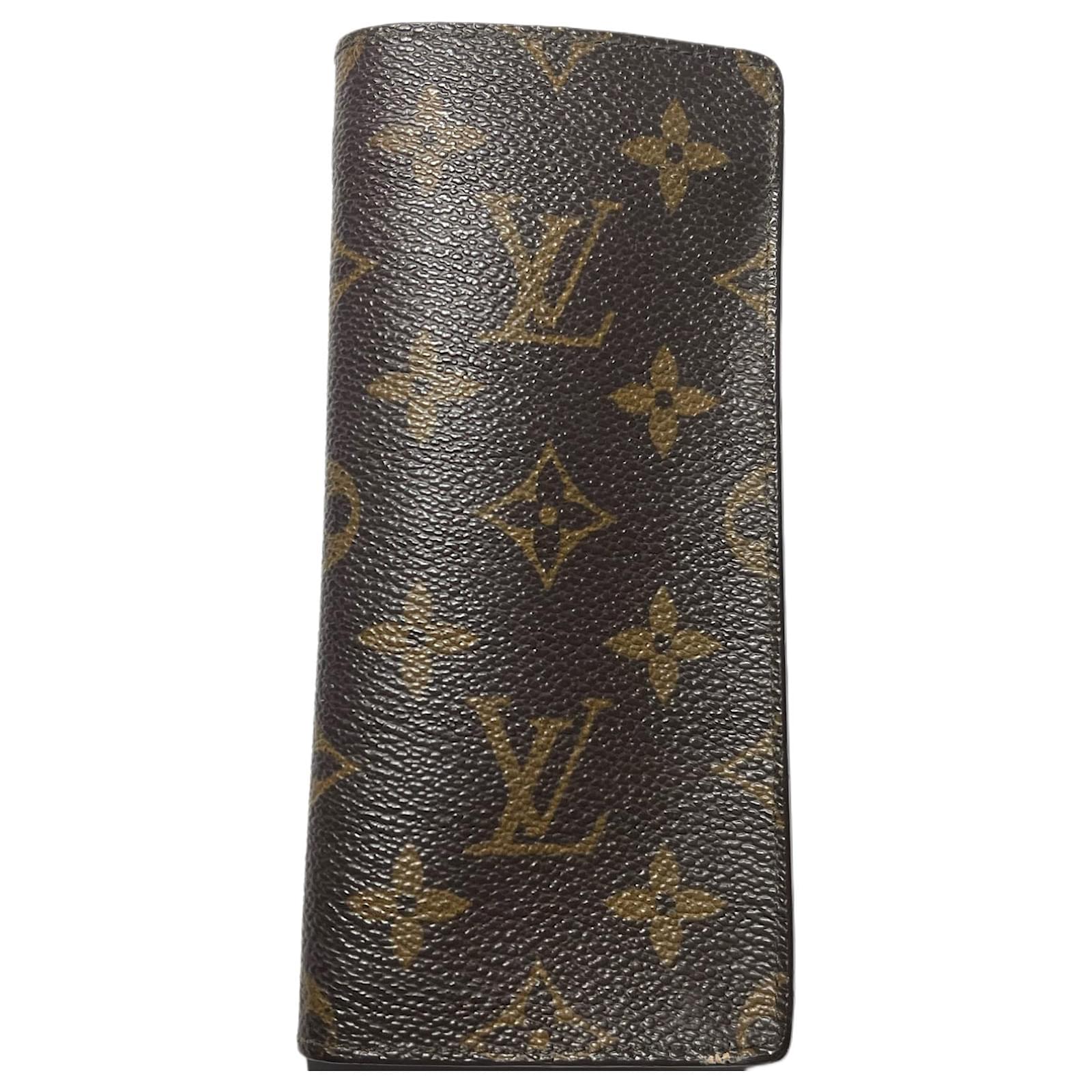 Portaocchiali Louis Vuitton monogram Vintage Marrone Pelle ref.872912 Joli Closet
