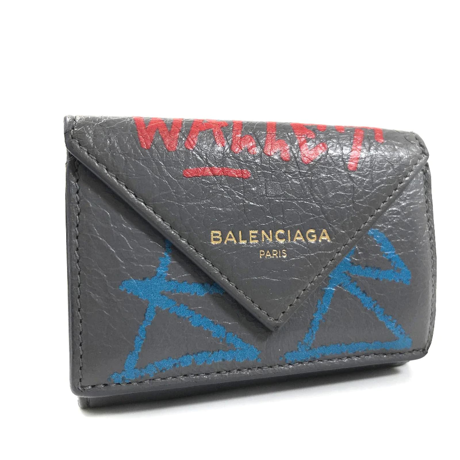 Balenciaga Grey Papier Leather Wallet