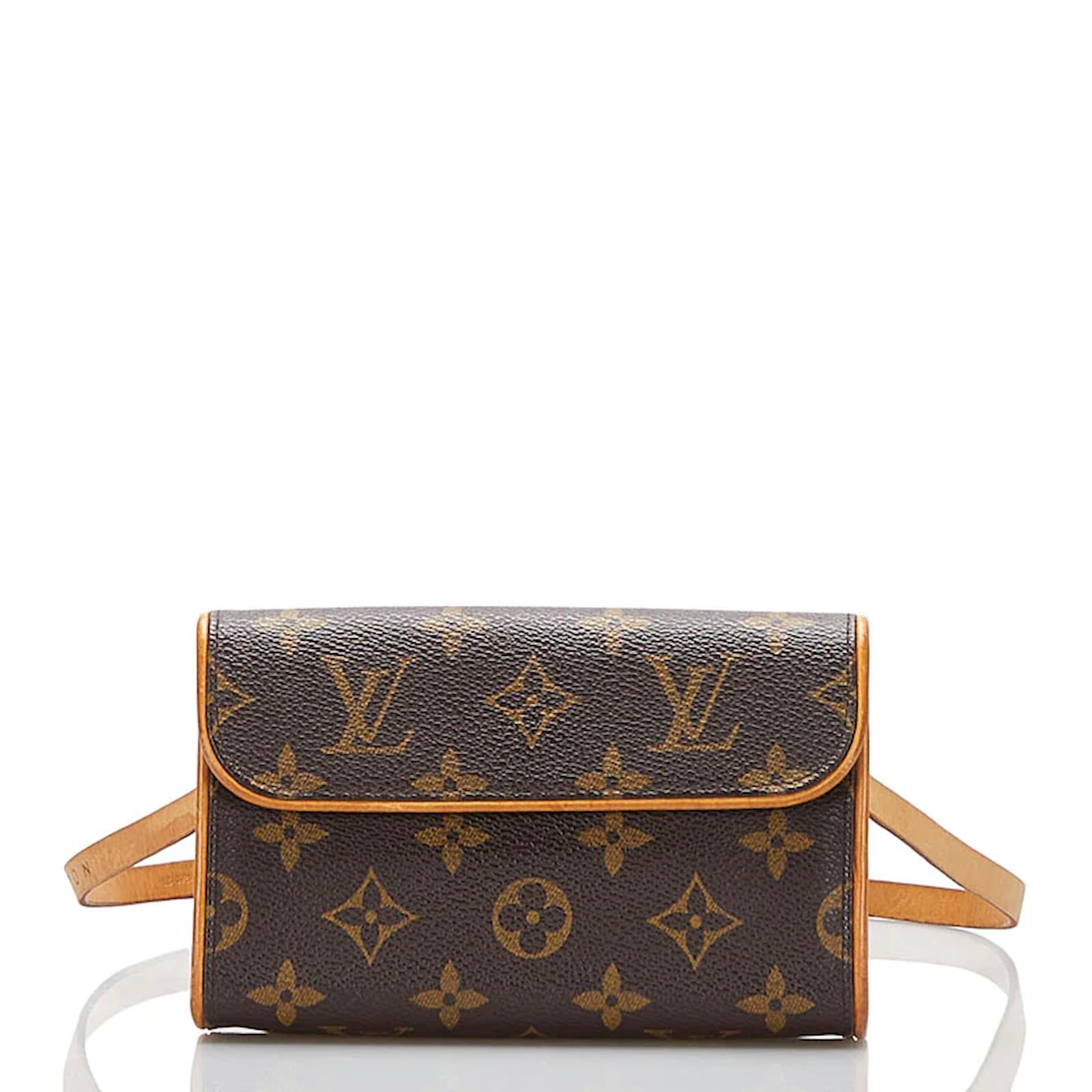 Louis Vuitton Monogram Pochette Florentine M51855 Brown Cloth Ref873079 Joli Closet 1021