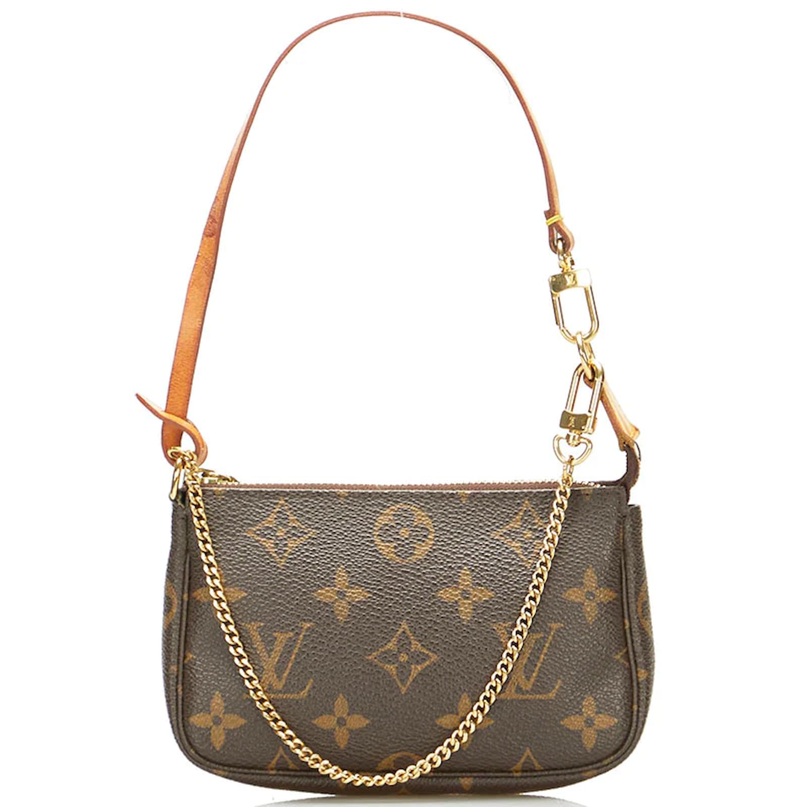 Louis Vuitton Monogram Mini Pochette Accessoires M58009 Brown Cloth ref.873087 Joli Closet