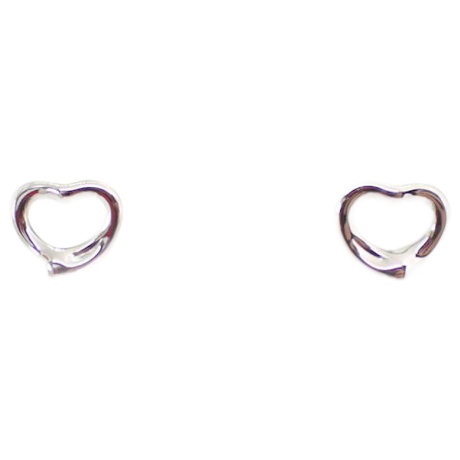 Boucles D'oreilles Vintage En Forme De Cœur - Métal Argenté, Style Rétro, Clips, Occasion