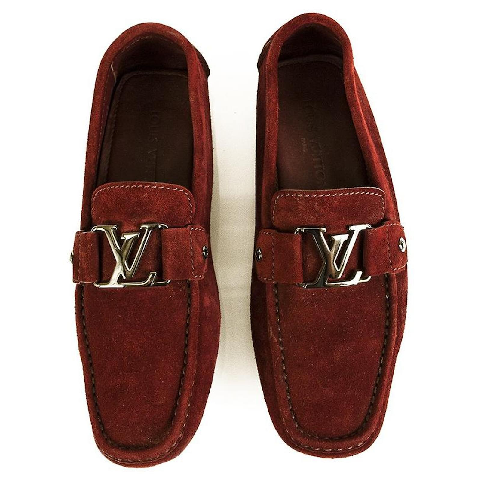 Postbud katastrofale rygrad Louis Vuitton Men's Burgundy Monte Carlo Suede Moccasin Car Shoes Loafers 8  Red ref.873600 - Joli Closet