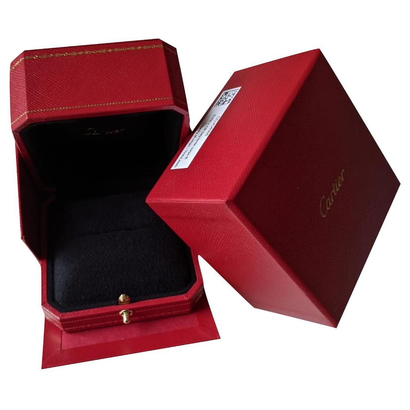 Cartier Love Trinity JUC anillo caja interior y exterior bolsa de