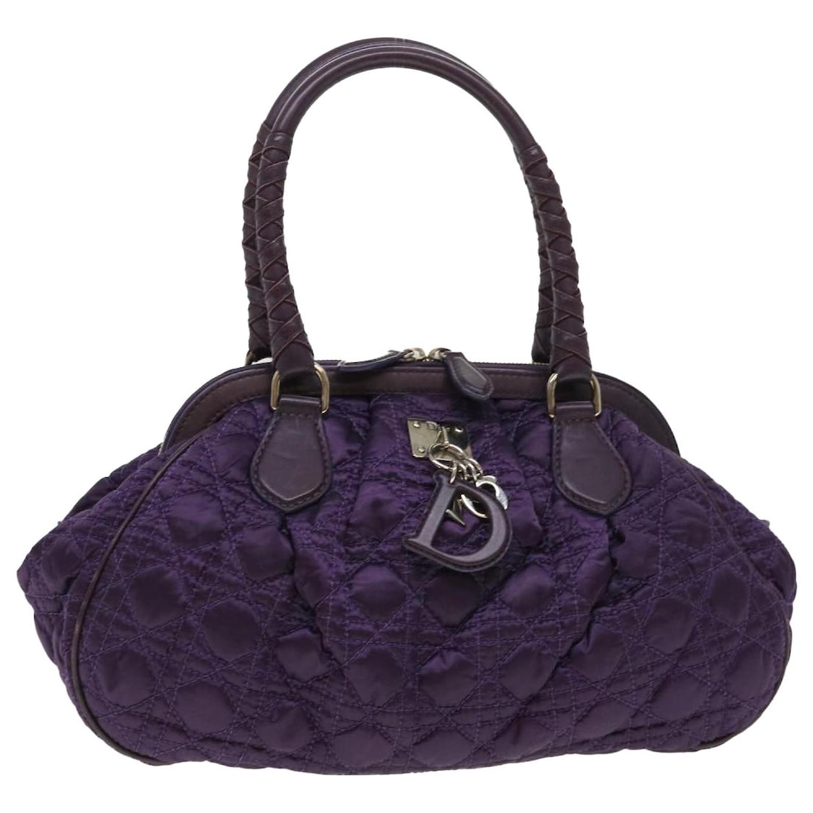 Christian Dior Hand Bag Nylon Purple 02-BO-0038 Auth yb061 ref