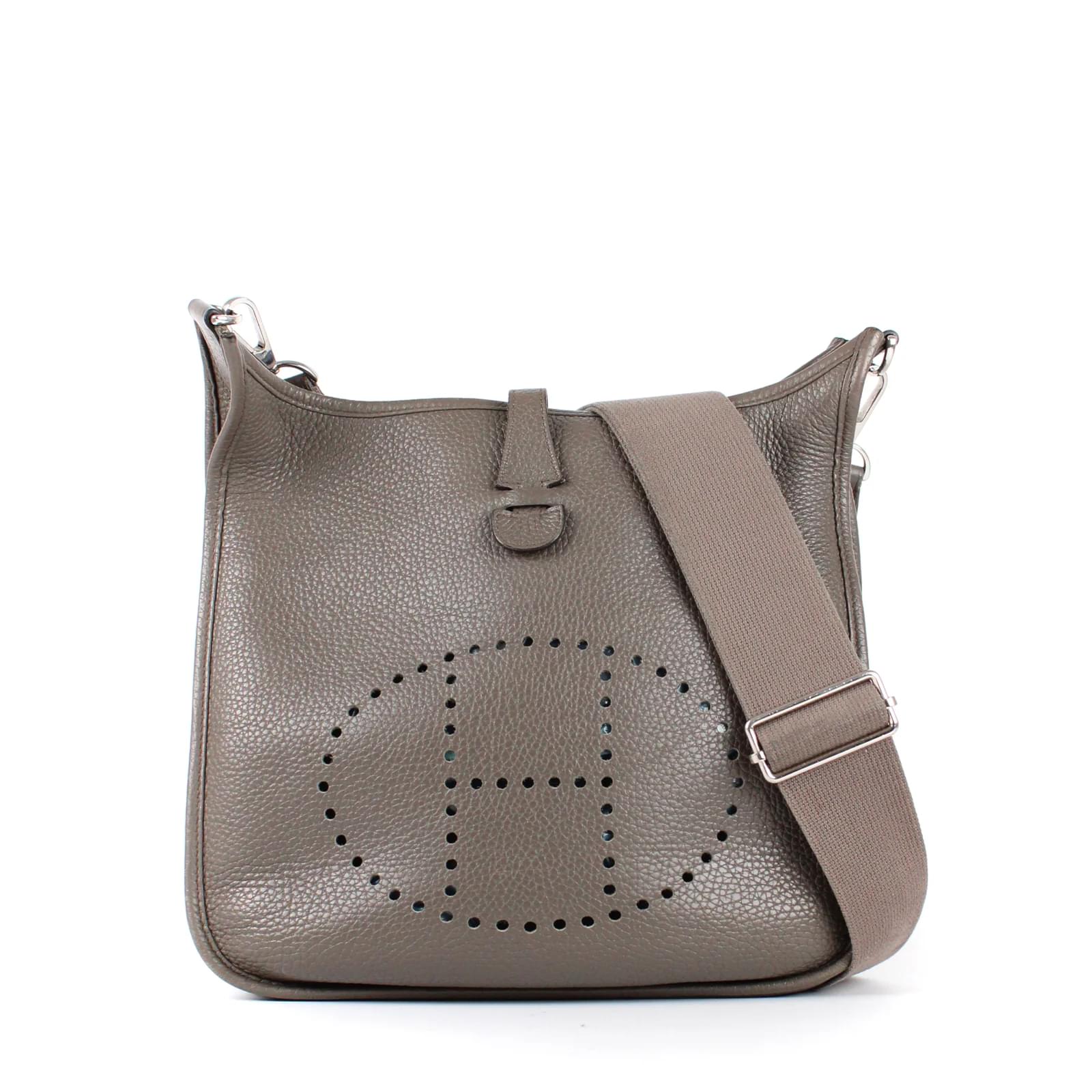 Hermes Etain Evelyne Tin Grey Gray PM Clemence Messenger Leather