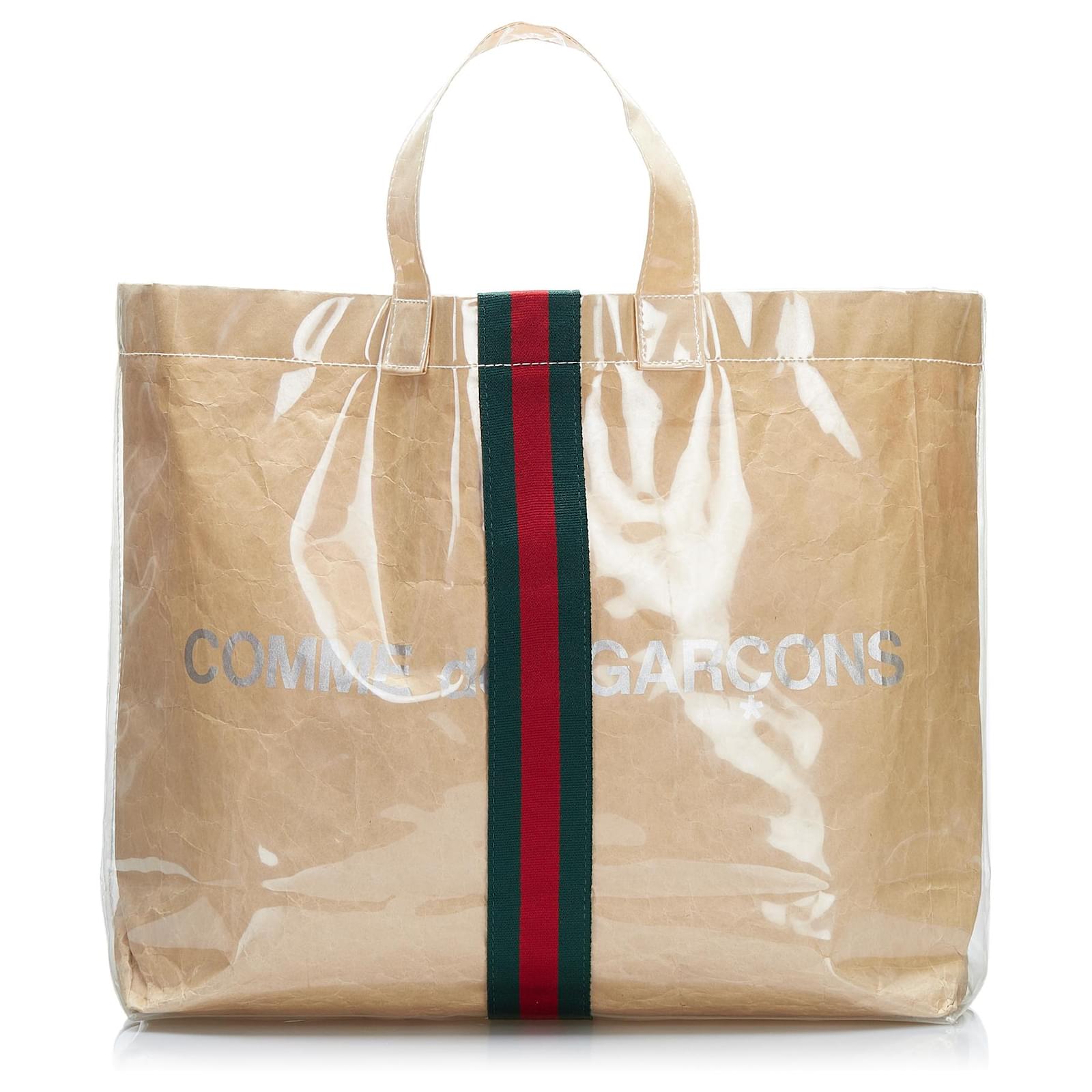 Gucci Brown Gucci x COMME des GARCONS Shopper Tote Beige Plastic ref ...
