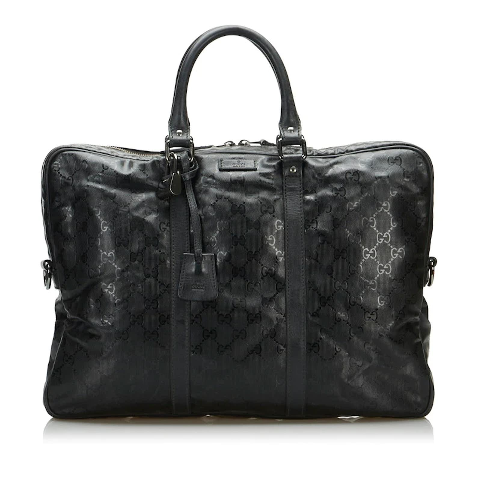Gucci GG Imprime Canvas Briefcase 201480 Black Cloth ref.875393