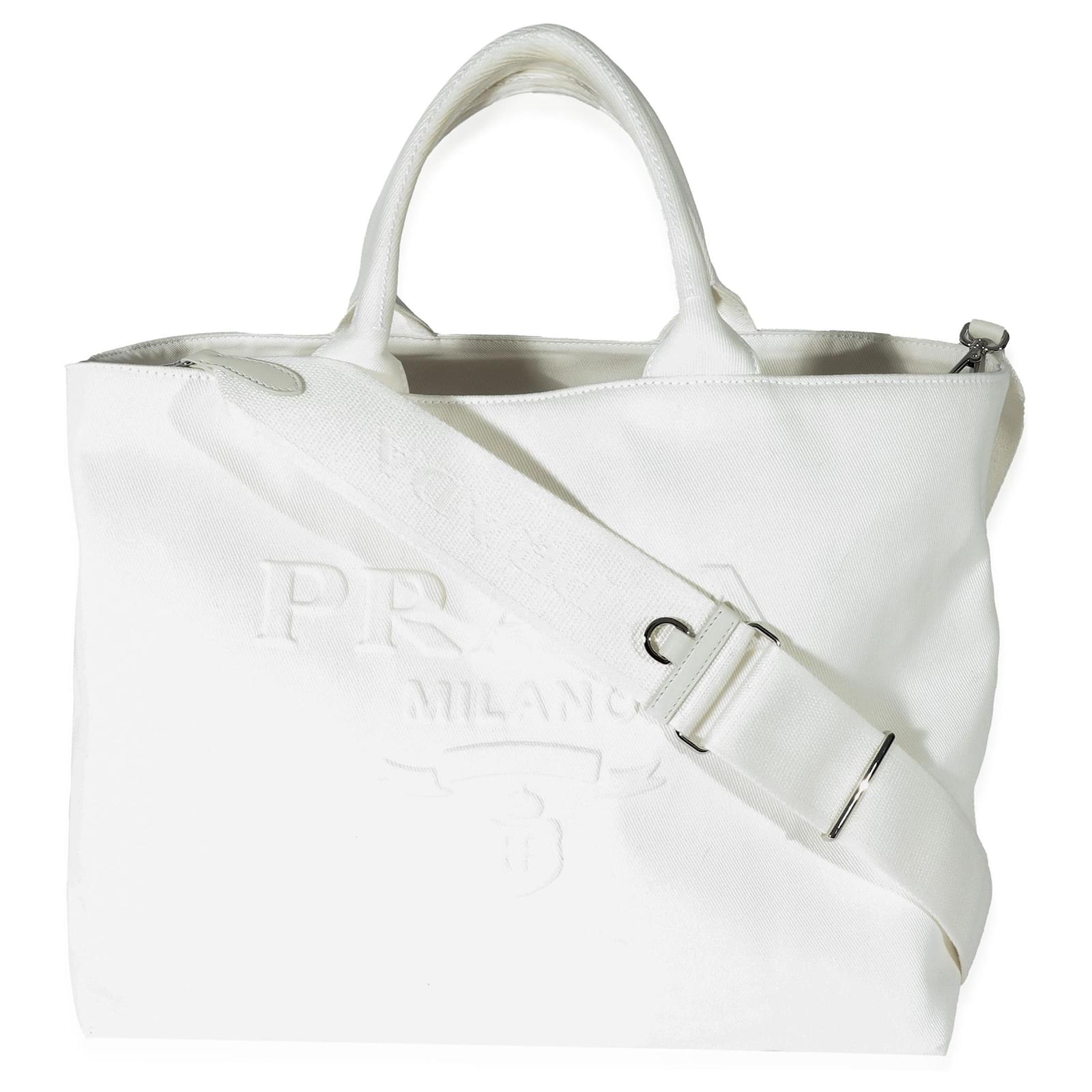 Embossed Leather Top Handle Bag By Prada