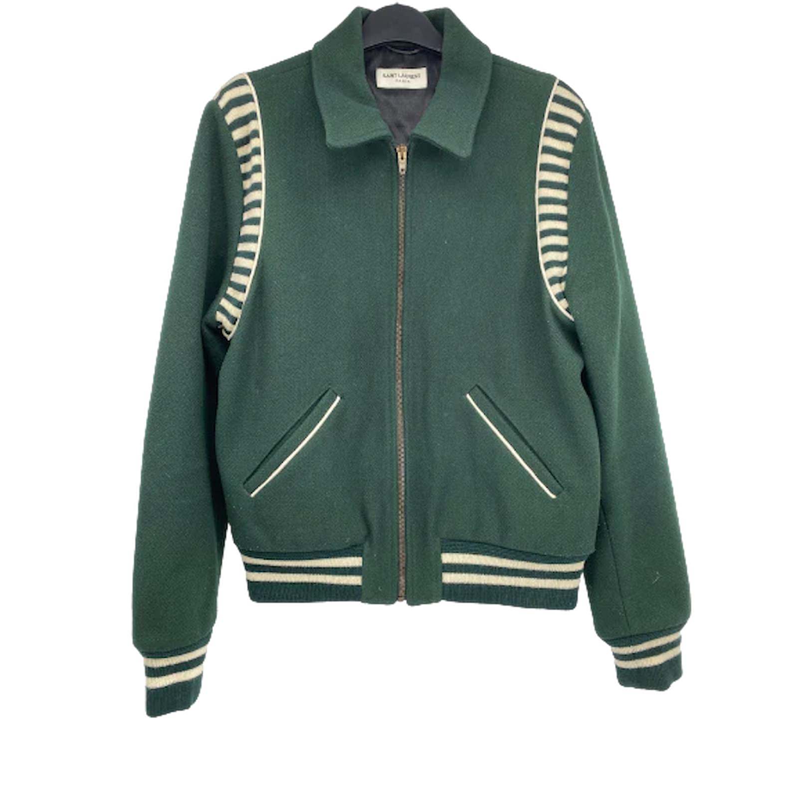 SAINT LAURENT Jackets T.fr 46 WOOL Green ref.876070 - Joli Closet