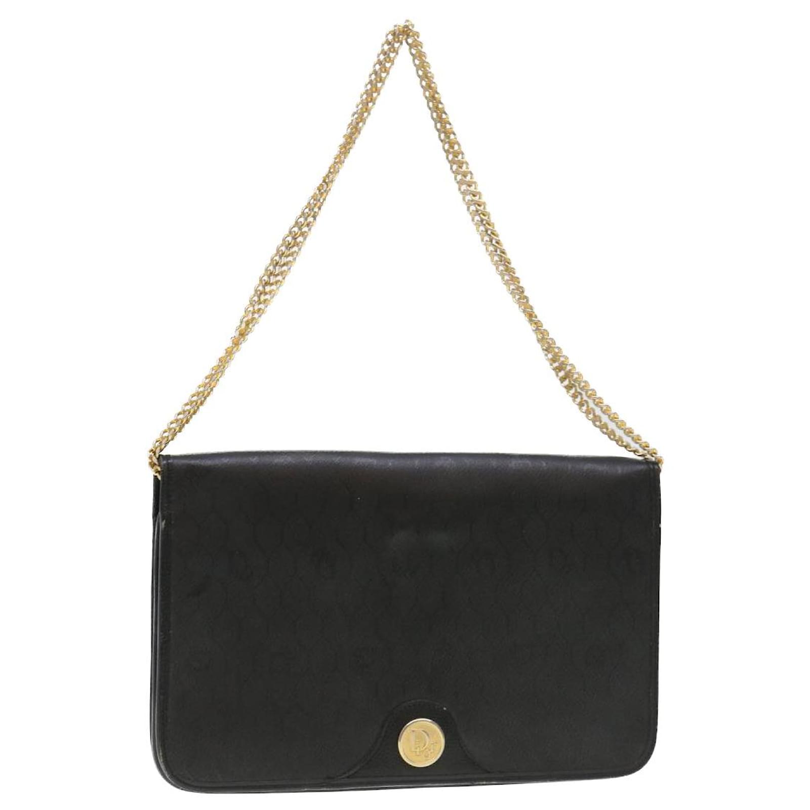 Christian Dior Honeycomb Canvas Chain Shoulder Bag Black Auth Rd4658 Ref876222 Joli Closet 