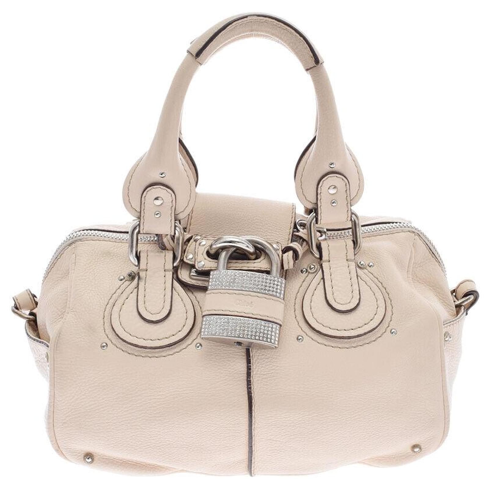 chloe パディントン　ベージュ Chloe Paddington Bag Light Beige Leather Gold Hardware