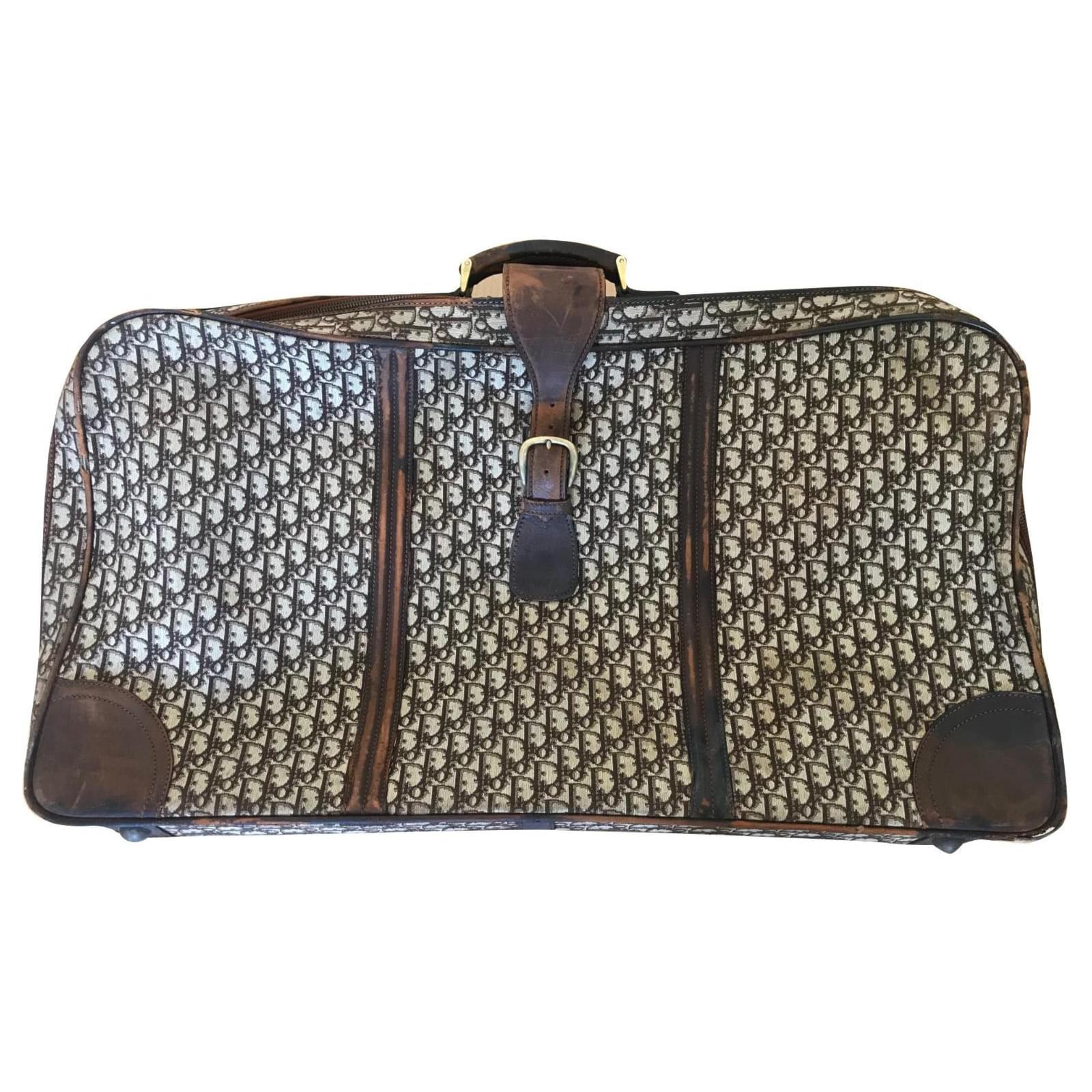 Christian Dior | Diorissimo Suitcase Luggage Vintage Brown Beige Travel Bag