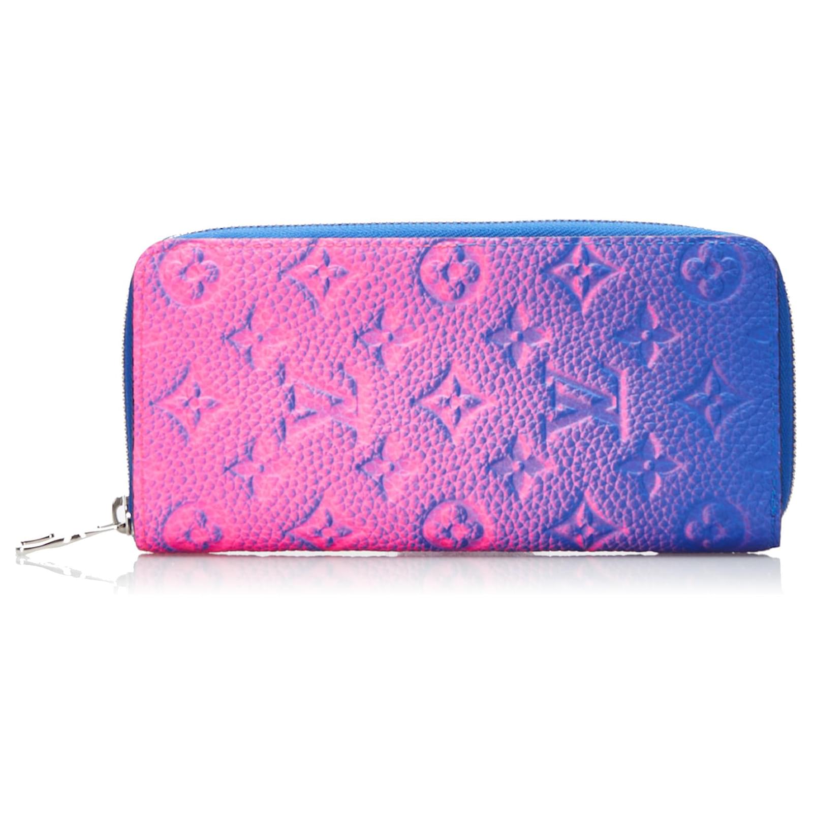 Louis Vuitton Zipper Wallet Vertical Taurillon Illusion Blue/Pink in  Leather with Silver-tone - US