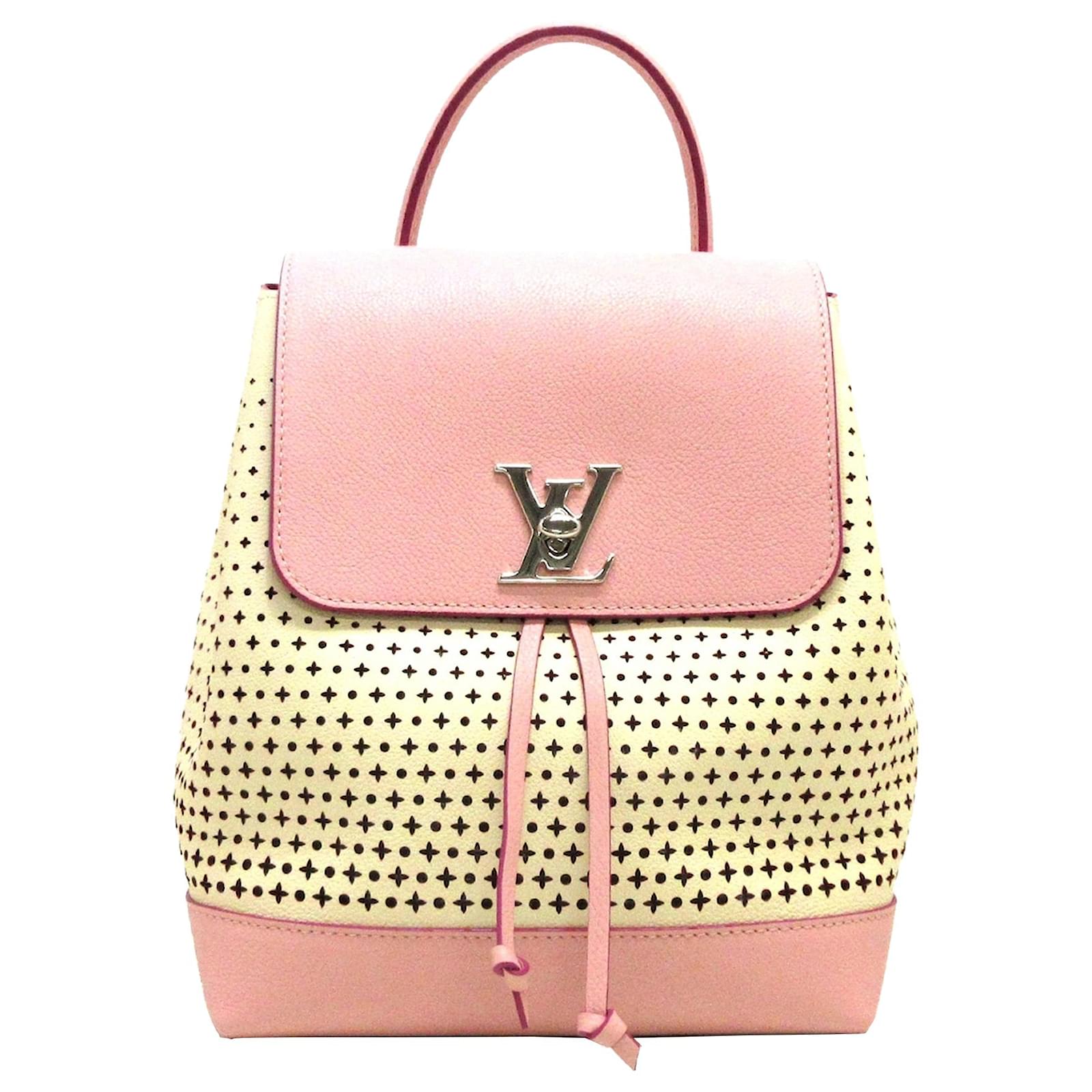 Louis Vuitton, Perforated Pink Calfskin Lockme Backpack