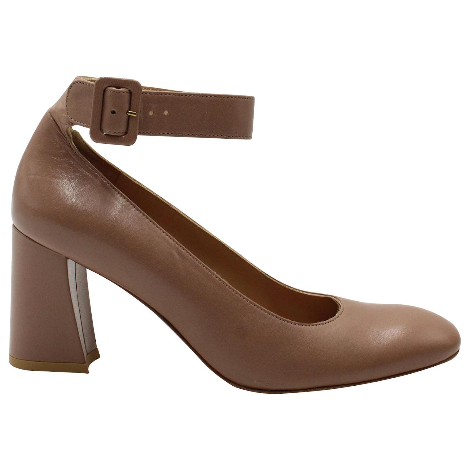 Nude block heel pumps hotsell